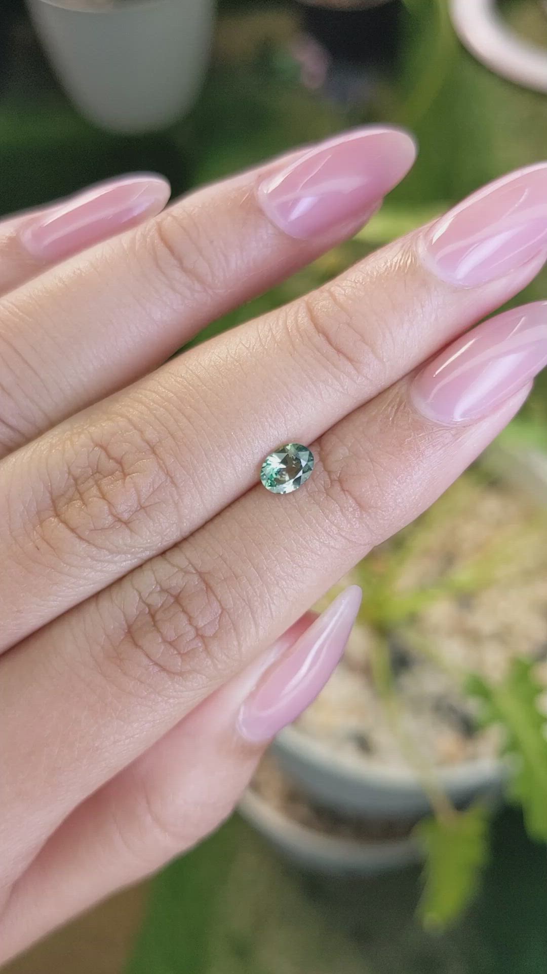 0.65 Ct. Green Sapphire from Madagascar Size Video