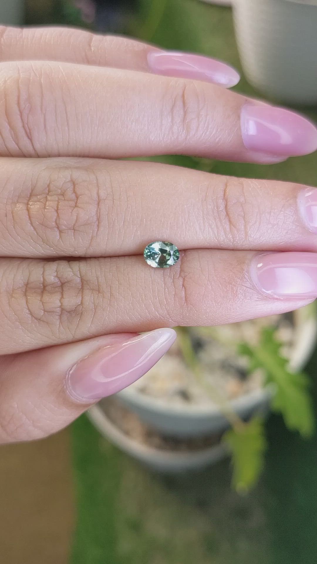 0.65 Ct. Green Sapphire from Madagascar Size Video