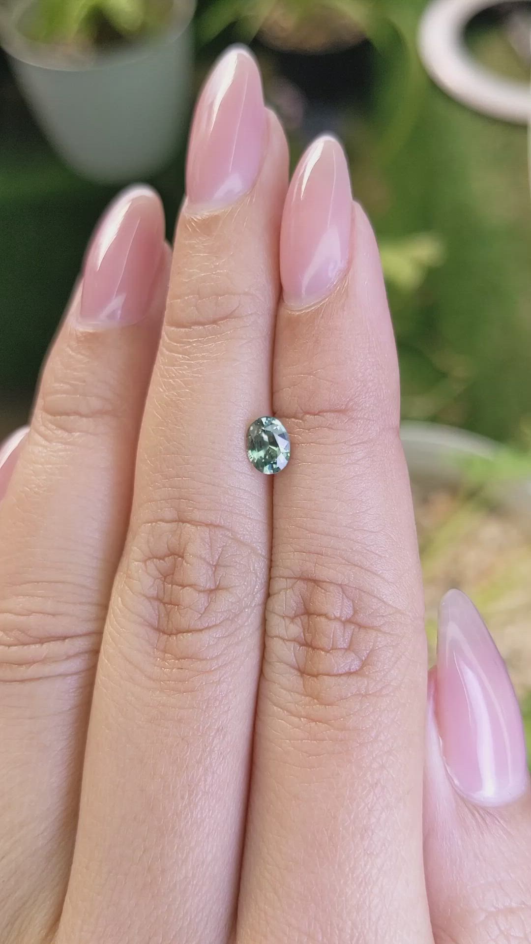 0.65 Ct. Green Sapphire from Madagascar Size Video