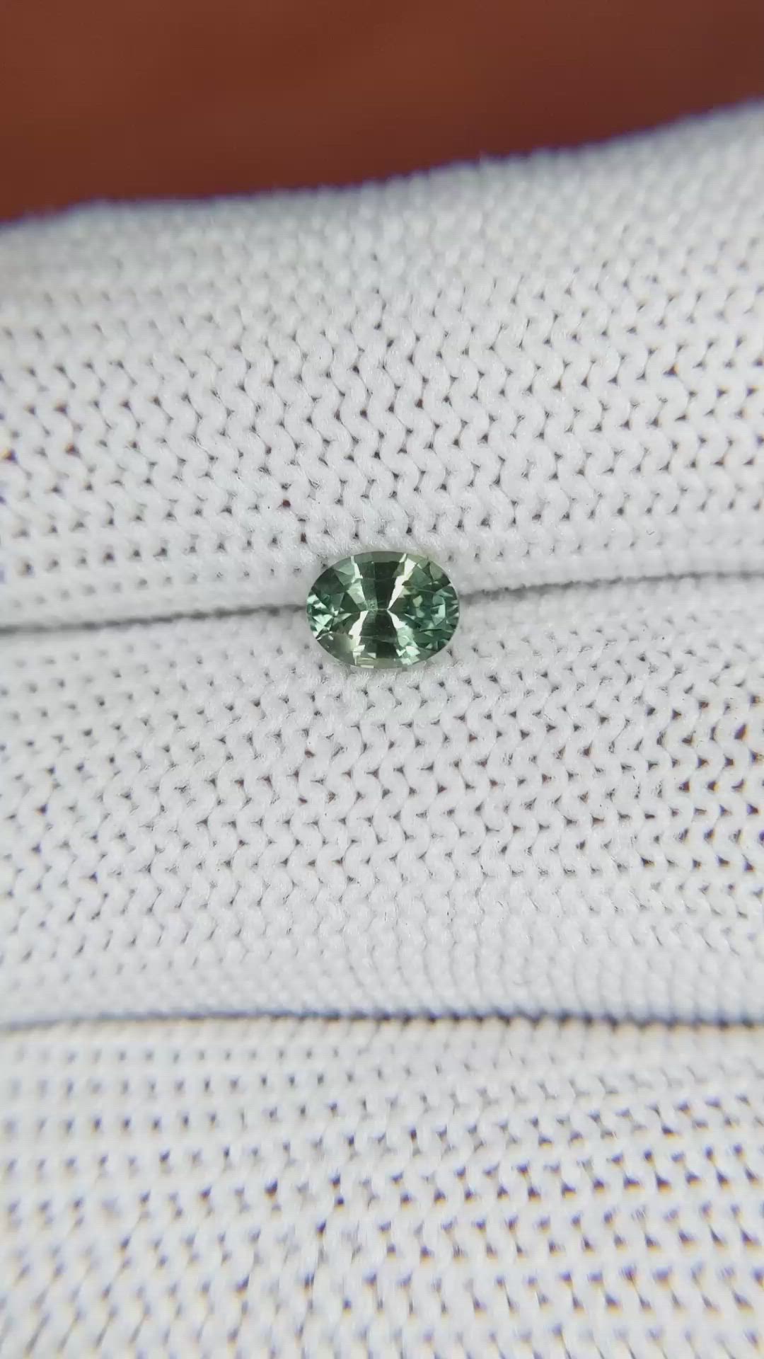 0.65 Ct. Green Sapphire from Madagascar Size Video