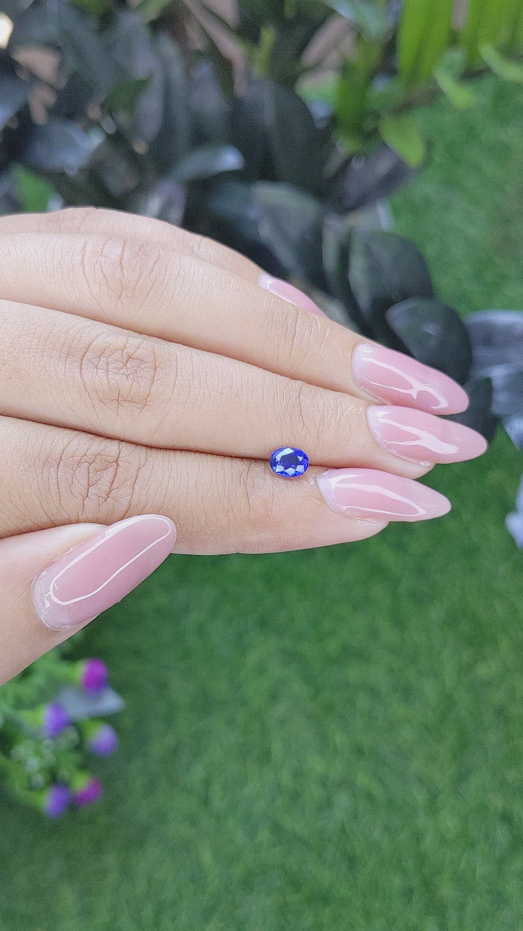 0.61 Ct. Blue Sapphire from Tanzania Size Video