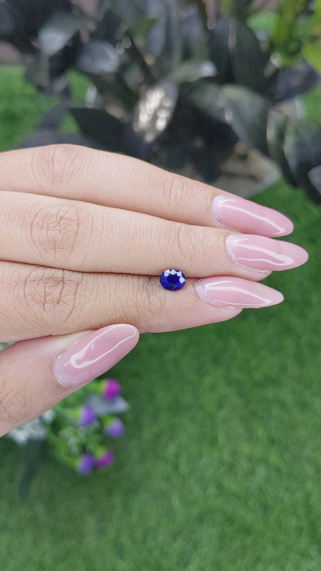 0.75 Ct. Blue Sapphire from Tanzania Size Video