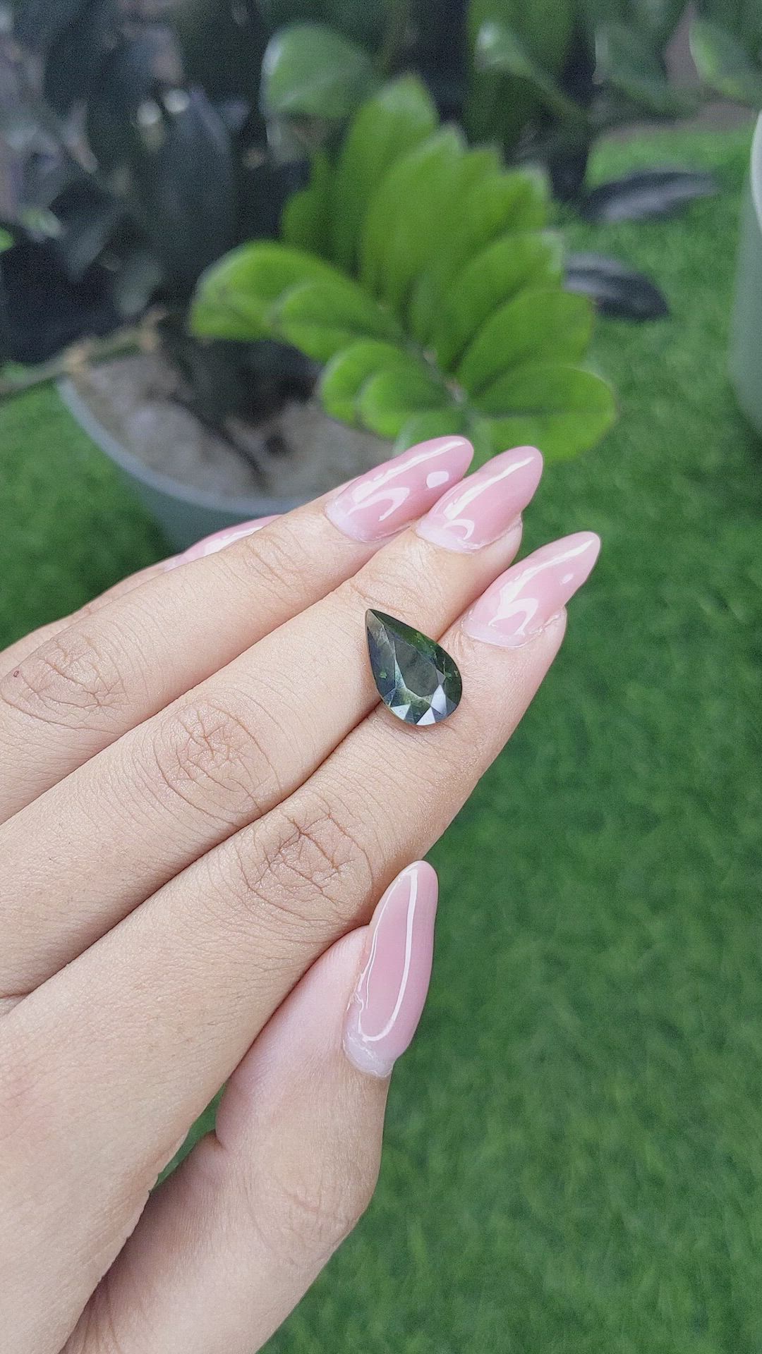 5.00 Ct. Green Sapphire from Kenya Size Video