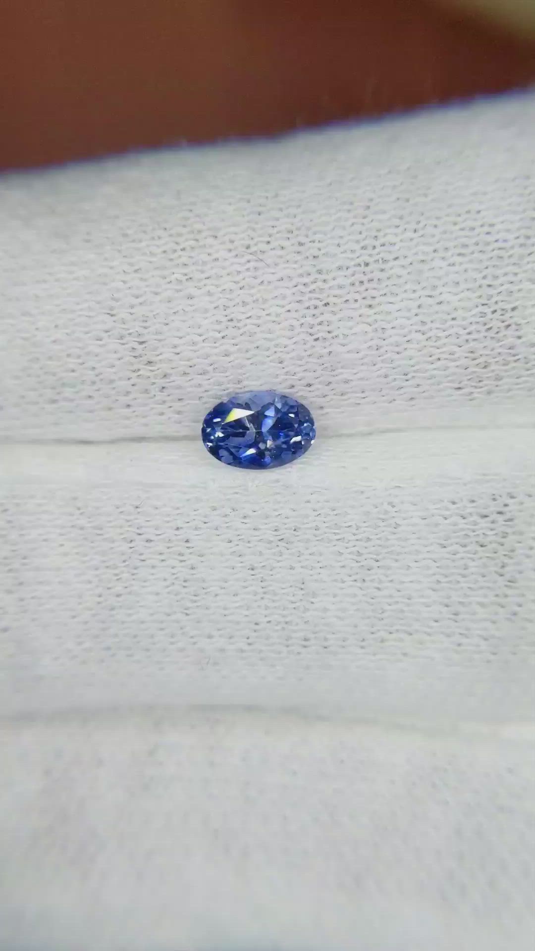 0.62 Ct. Blue Sapphire from Ceylon (Sri Lanka) Size Video