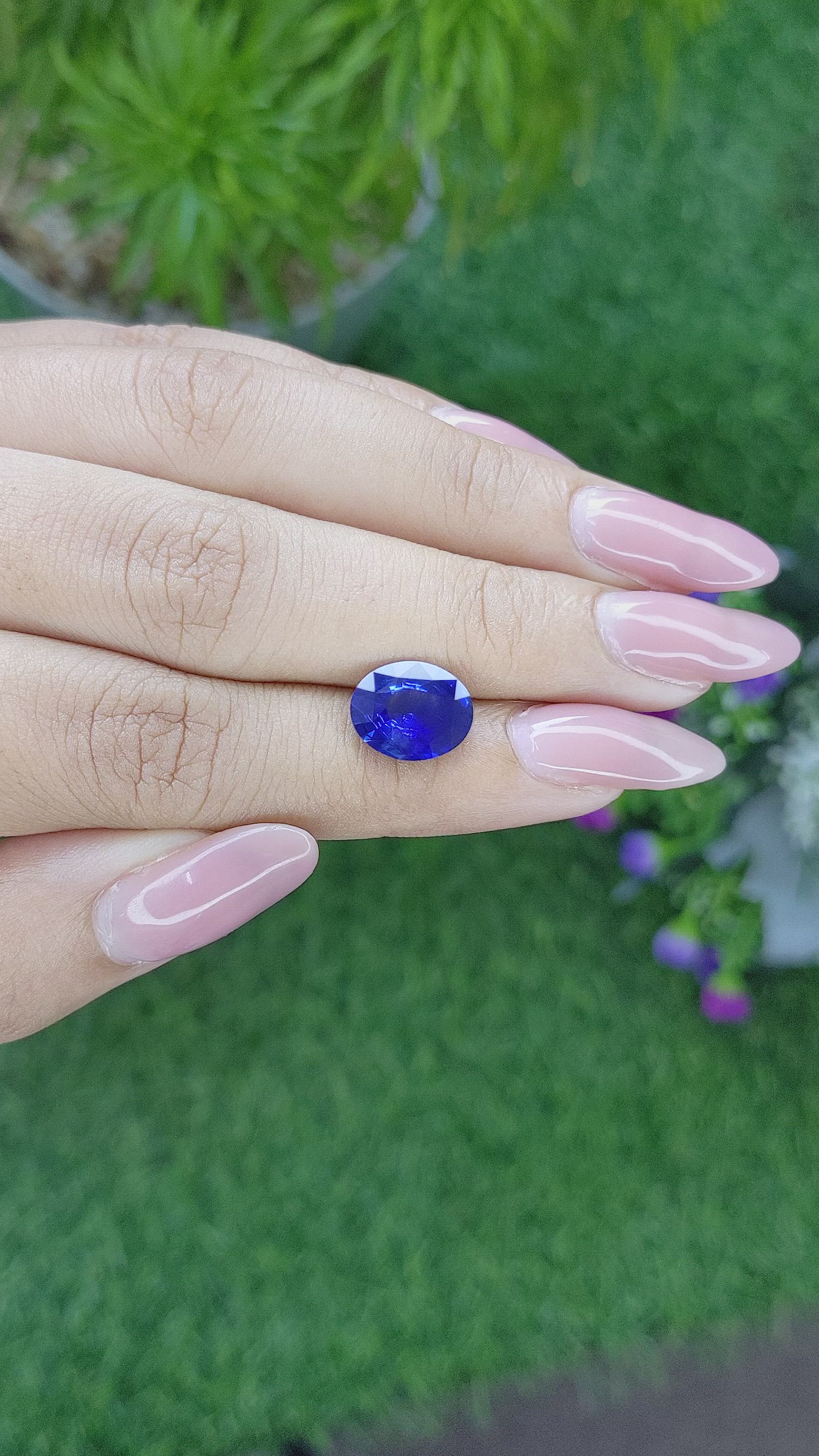 3.31 Ct. Blue Sapphire from Ceylon (Sri Lanka) Size Video