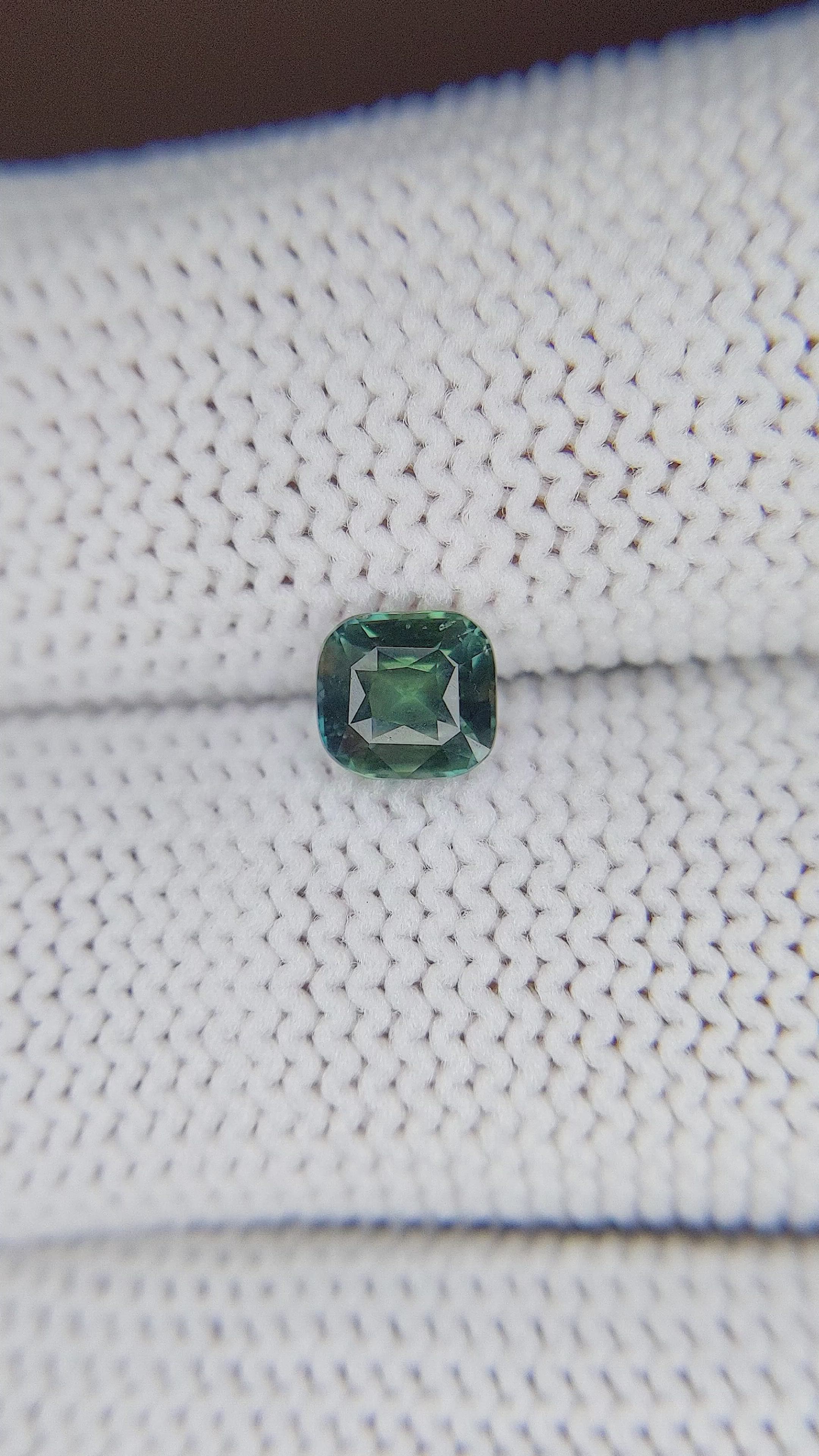 0.89 Ct. Bluish Green Sapphire from Madagascar Size Video