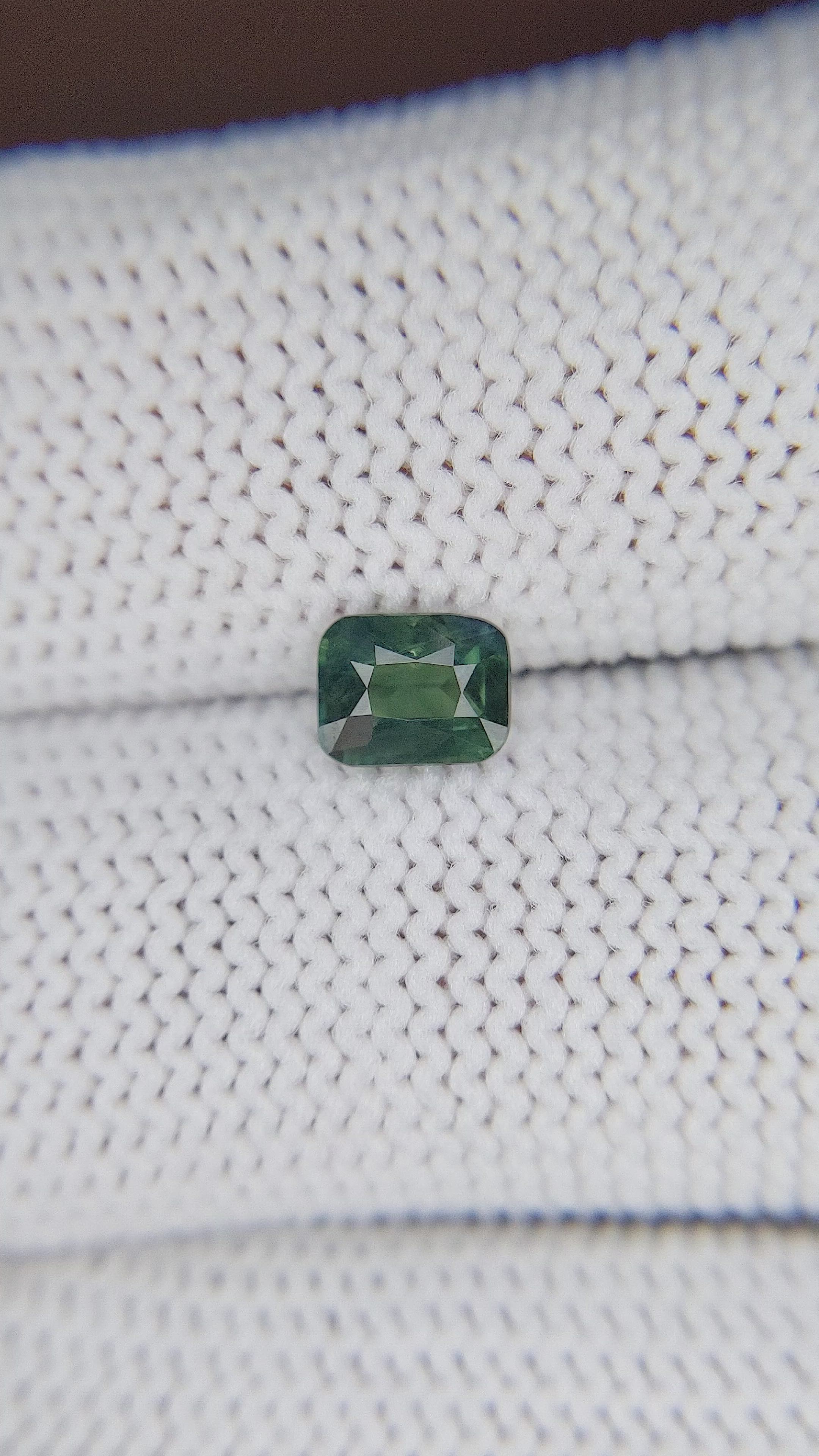 0.85 Ct. Bluish Green Sapphire from Madagascar Size Video