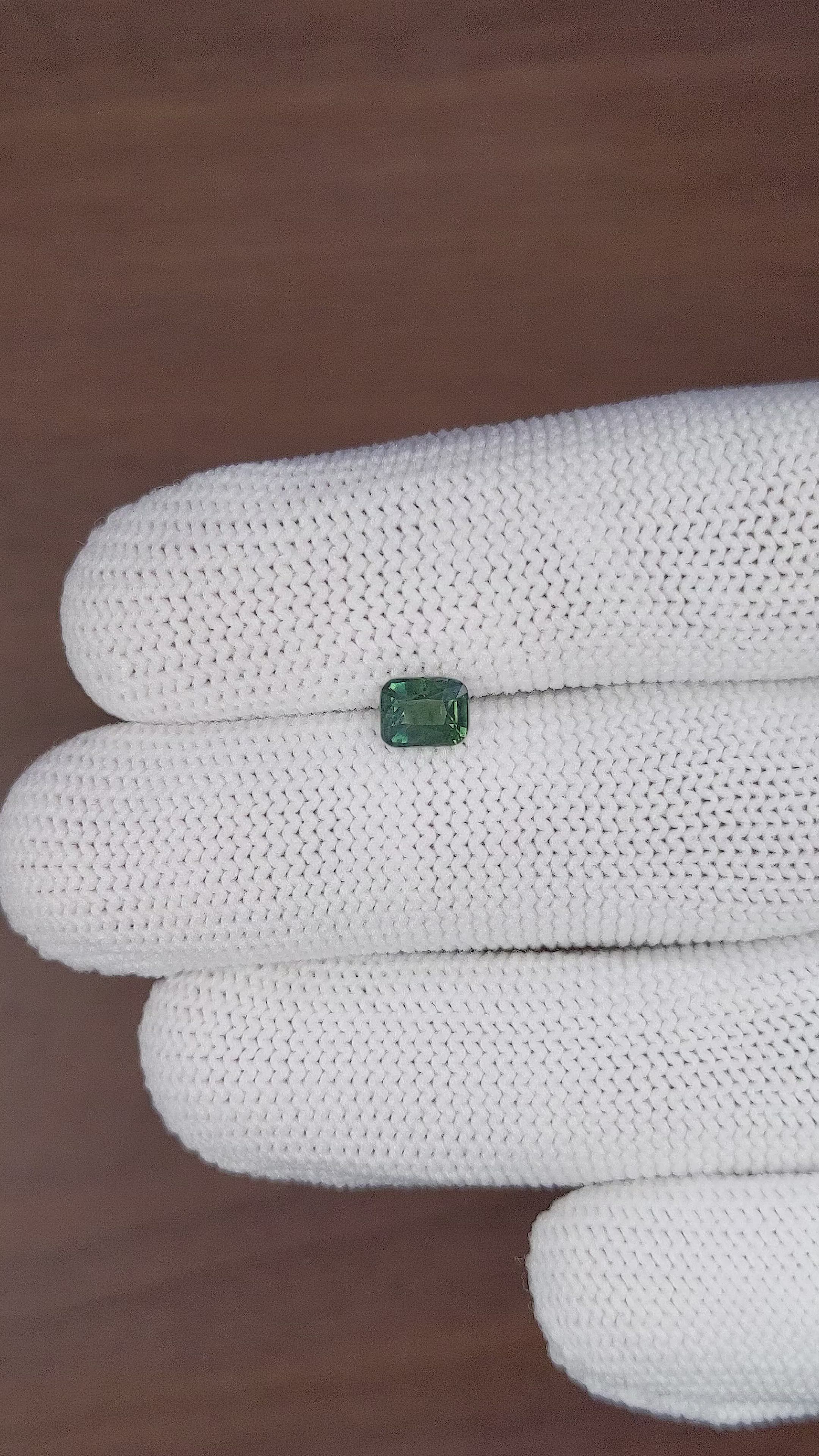 0.85 Ct. Bluish Green Sapphire from Madagascar Size Video