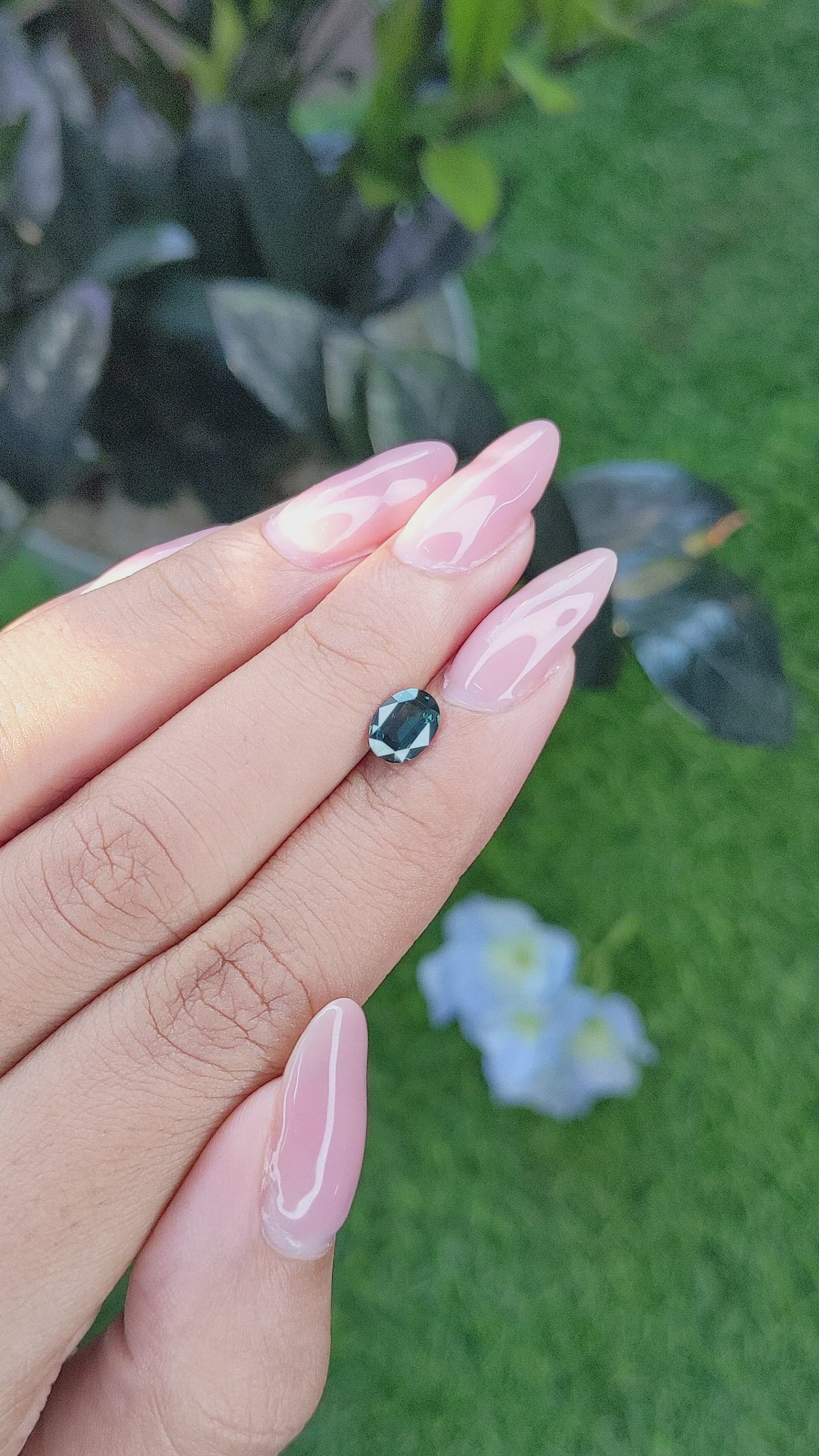 0.92 Ct. Greenish Blue Sapphire from Madagascar Size Video