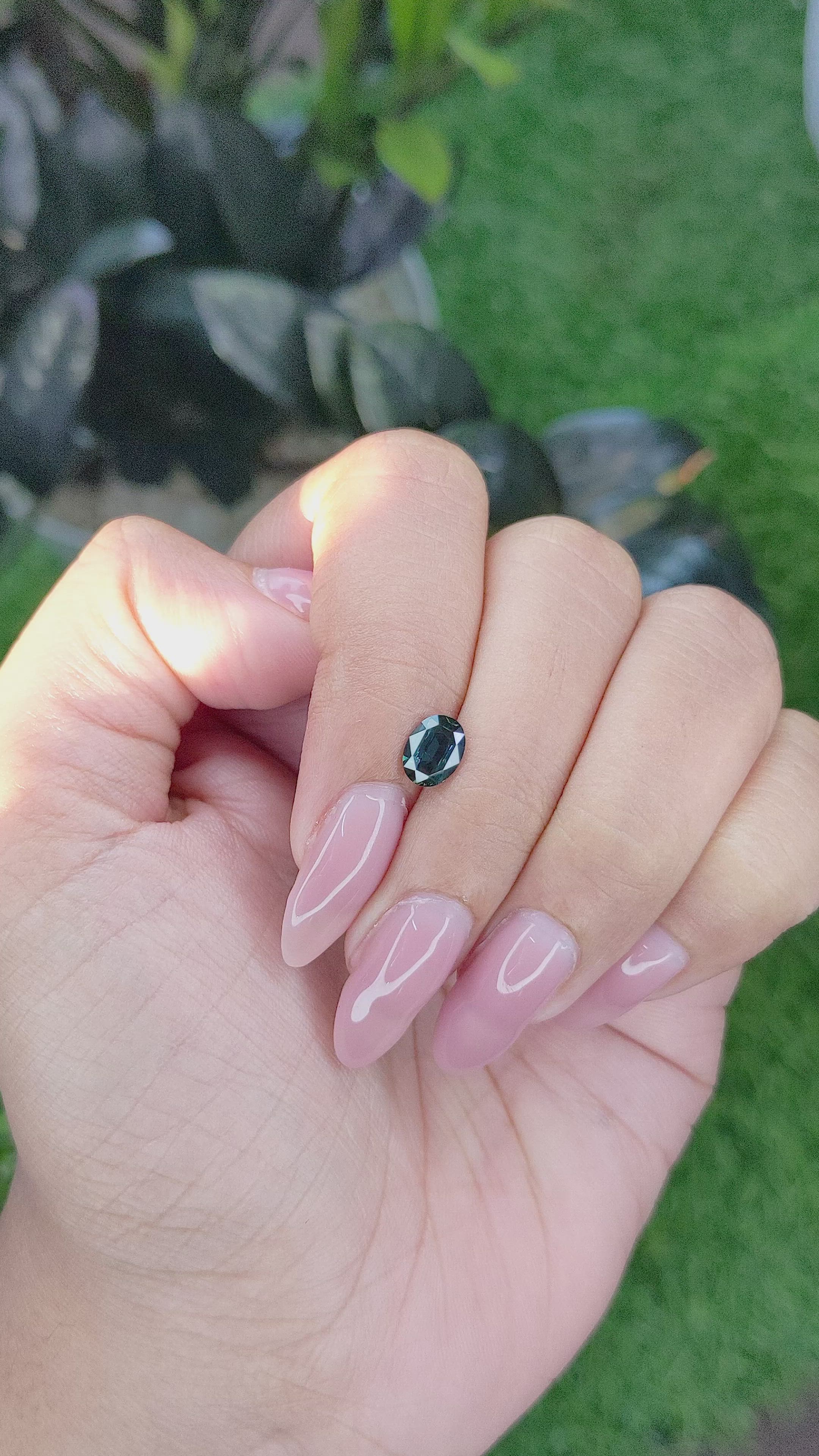 0.92 Ct. Greenish Blue Sapphire from Madagascar Size Video