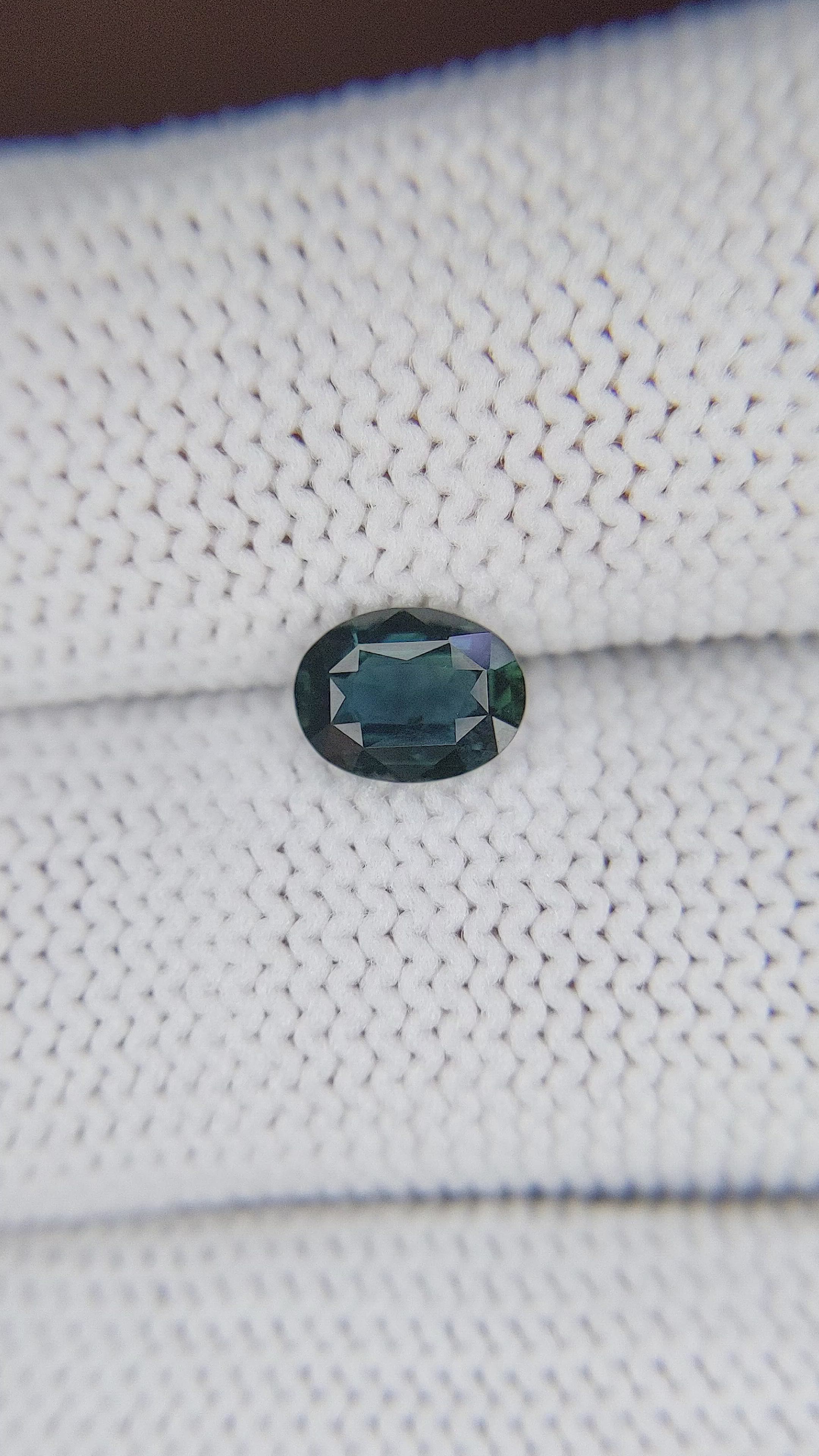 0.92 Ct. Greenish Blue Sapphire from Madagascar Size Video