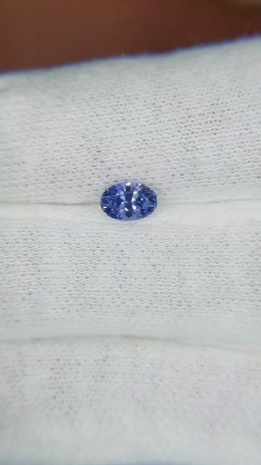 0.63 Ct. Blue Sapphire from Ceylon (Sri Lanka) Size Video