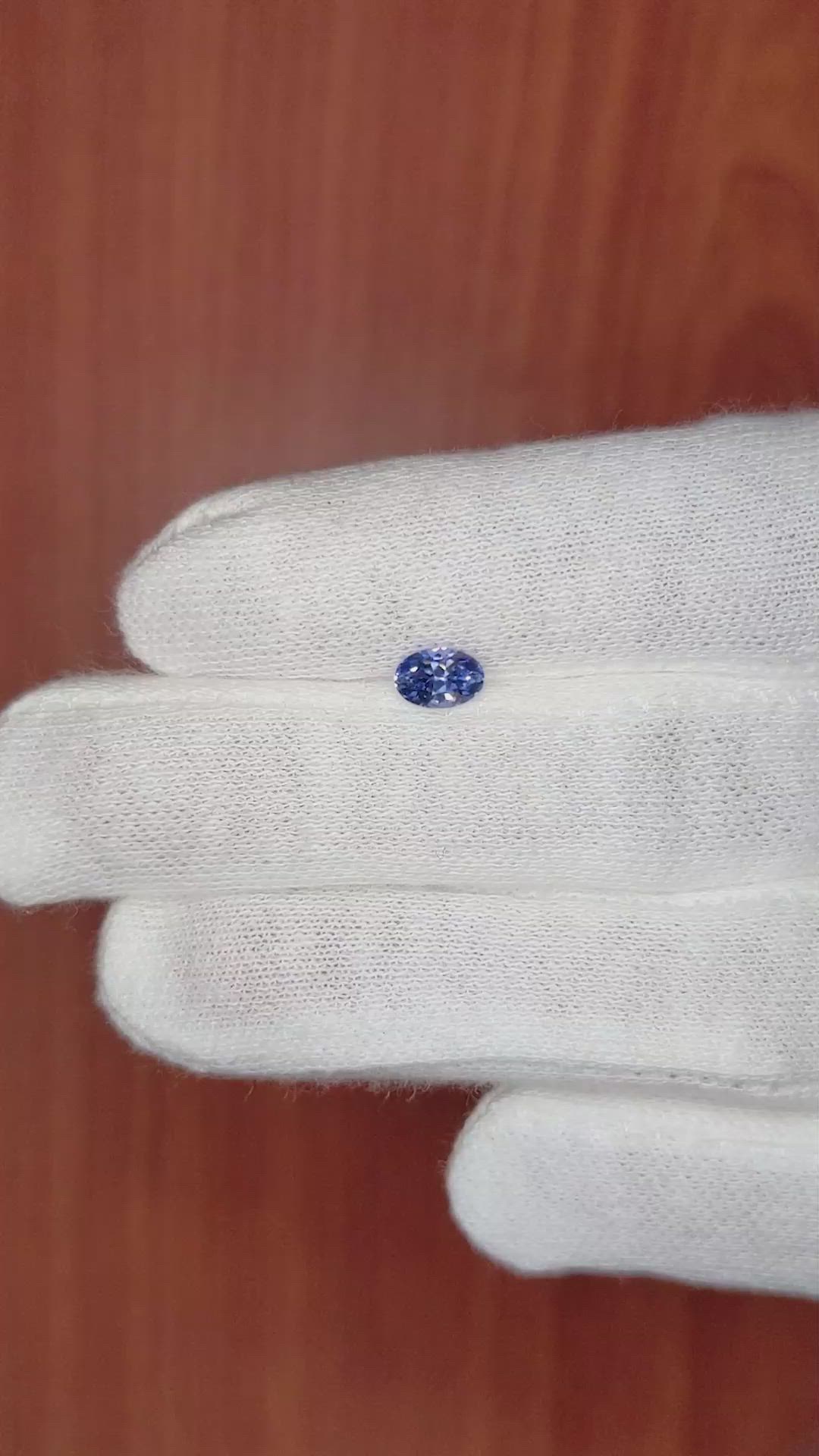 0.63 Ct. Blue Sapphire from Ceylon (Sri Lanka) Size Video