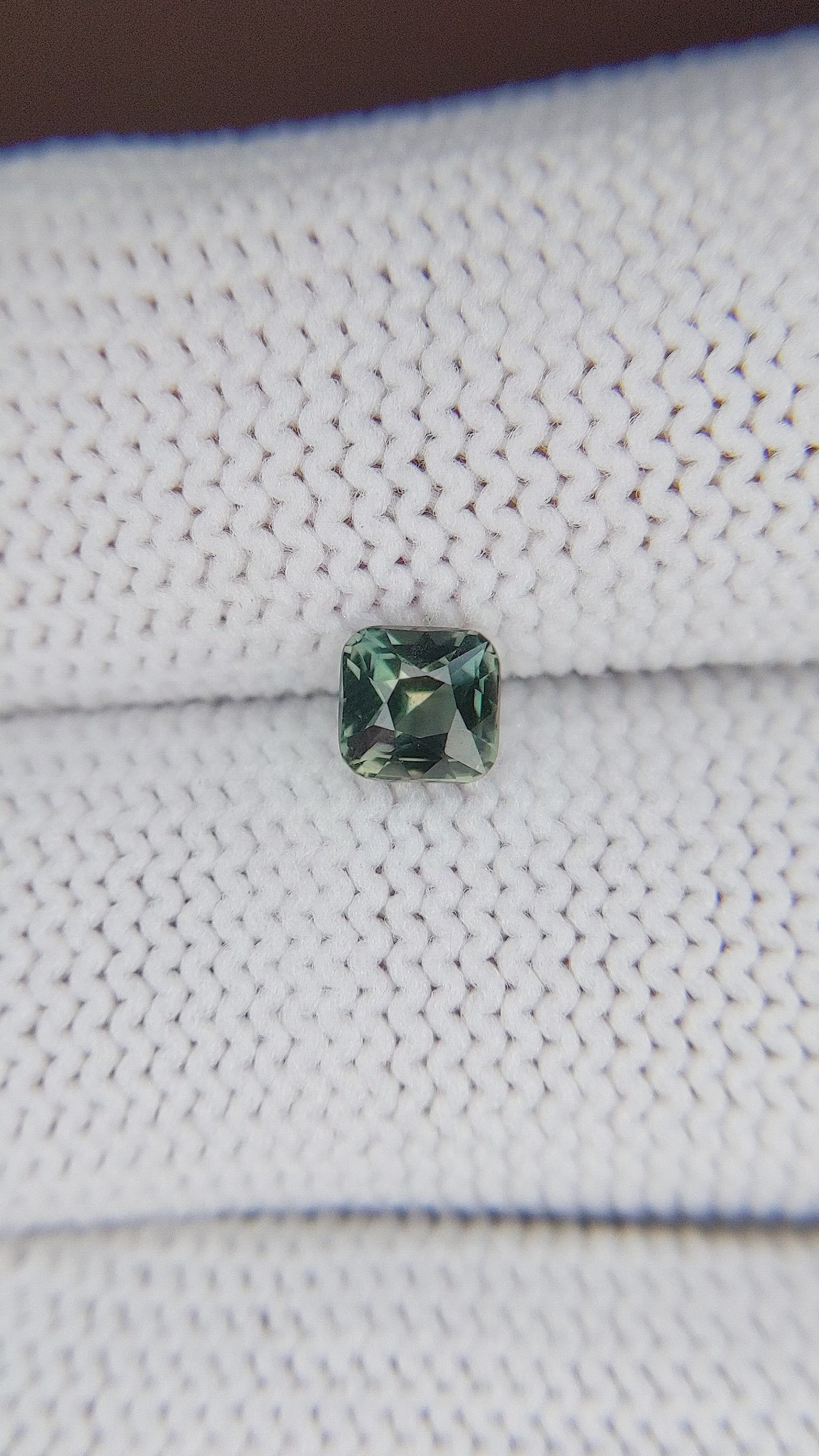 0.82 Ct. Bluish Green Sapphire from Madagascar Size Video