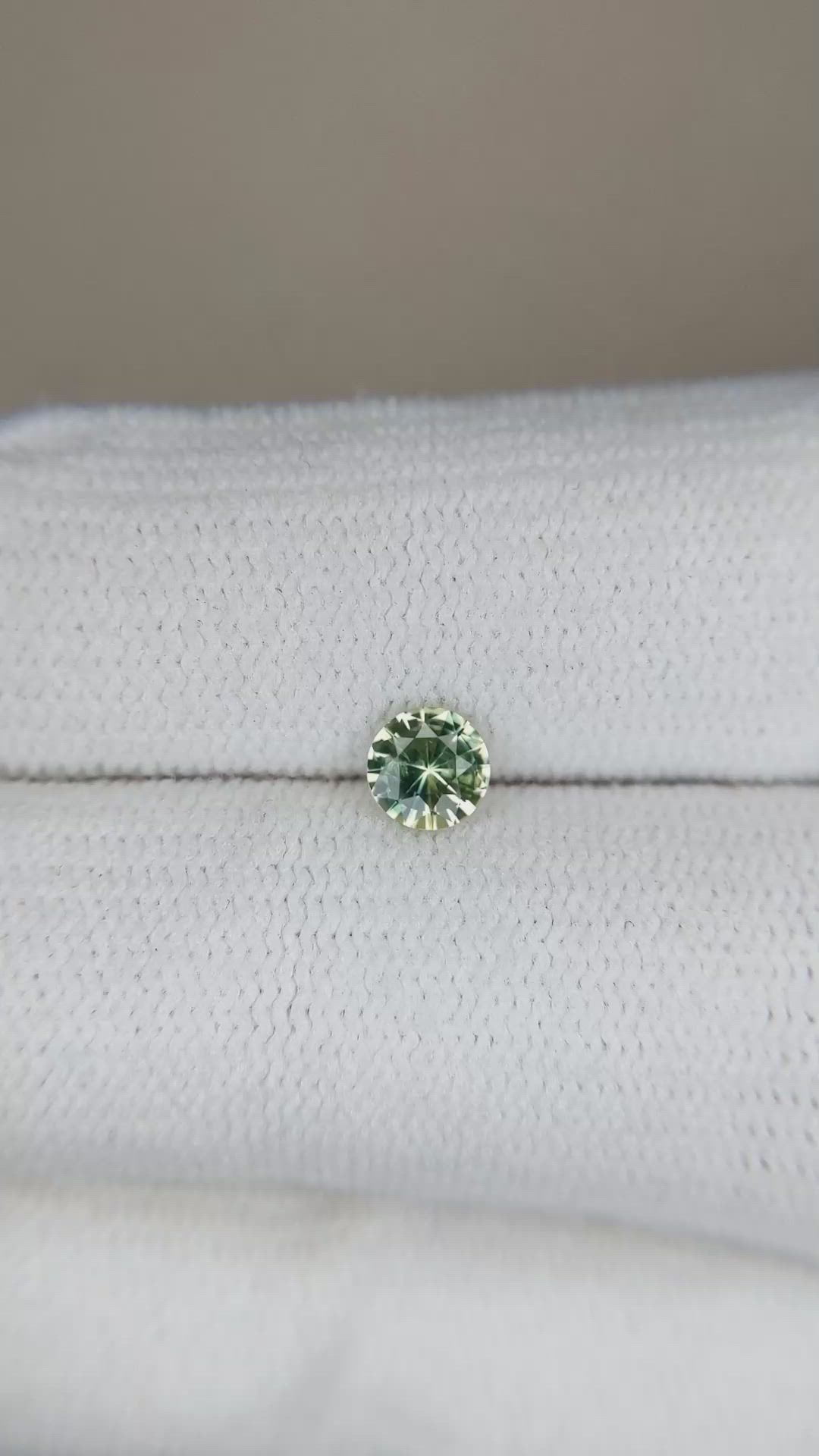 0.39 Ct. Bluish Green Sapphire from Madagascar Size Video