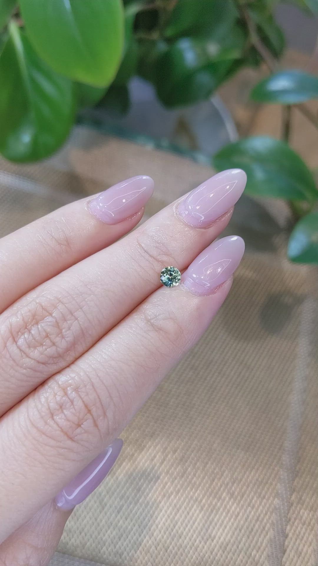 0.39 Ct. Bluish Green Sapphire from Madagascar Size Video