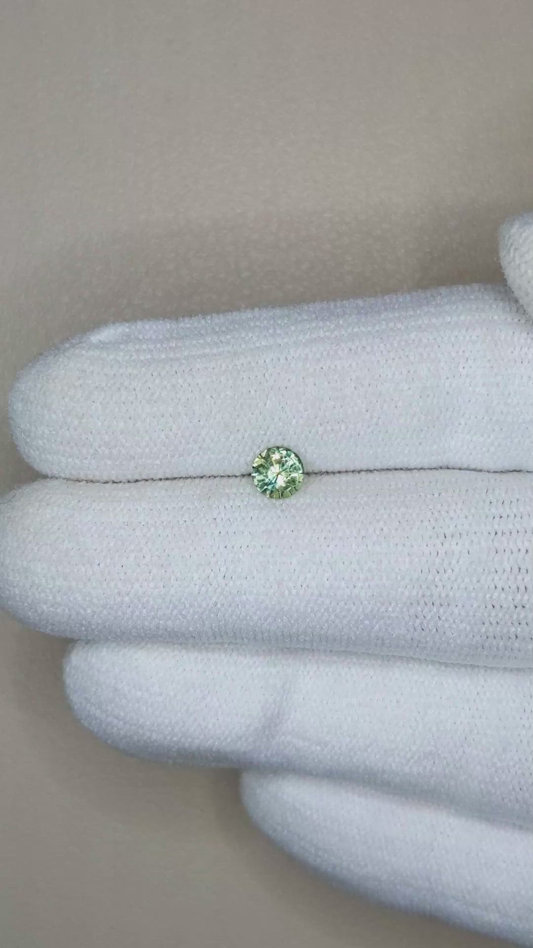 0.39 Ct. Bluish Green Sapphire from Madagascar Size Video