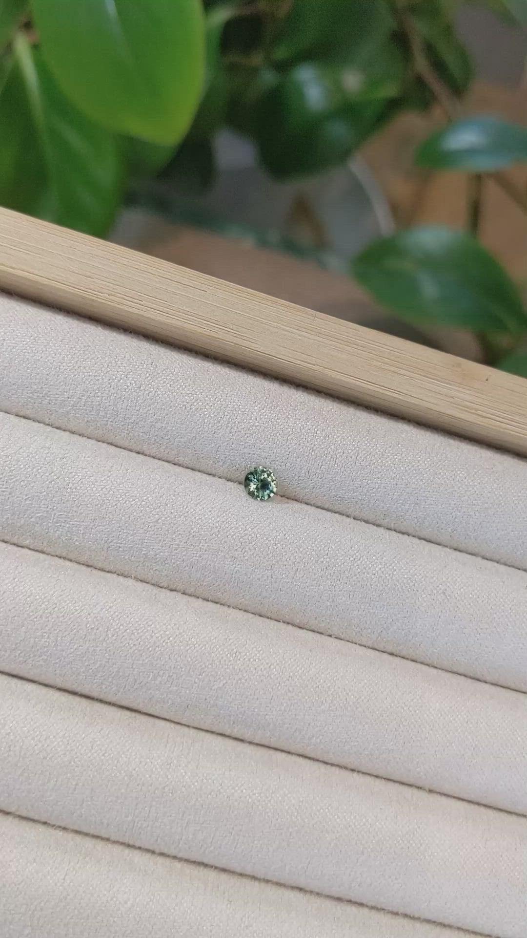 0.39 Ct. Bluish Green Sapphire from Madagascar Size Video