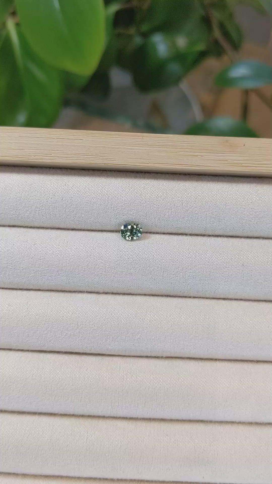 0.70 Ct. Bluish Green Sapphire from Madagascar Size Video