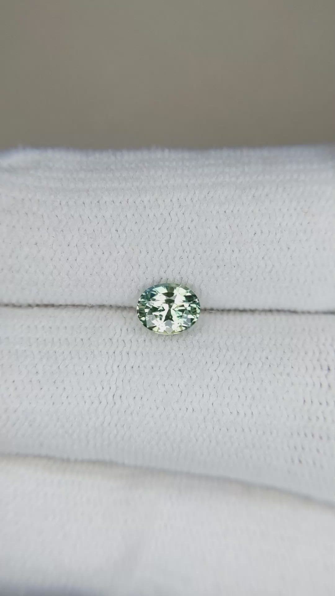 0.70 Ct. Bluish Green Sapphire from Madagascar Size Video