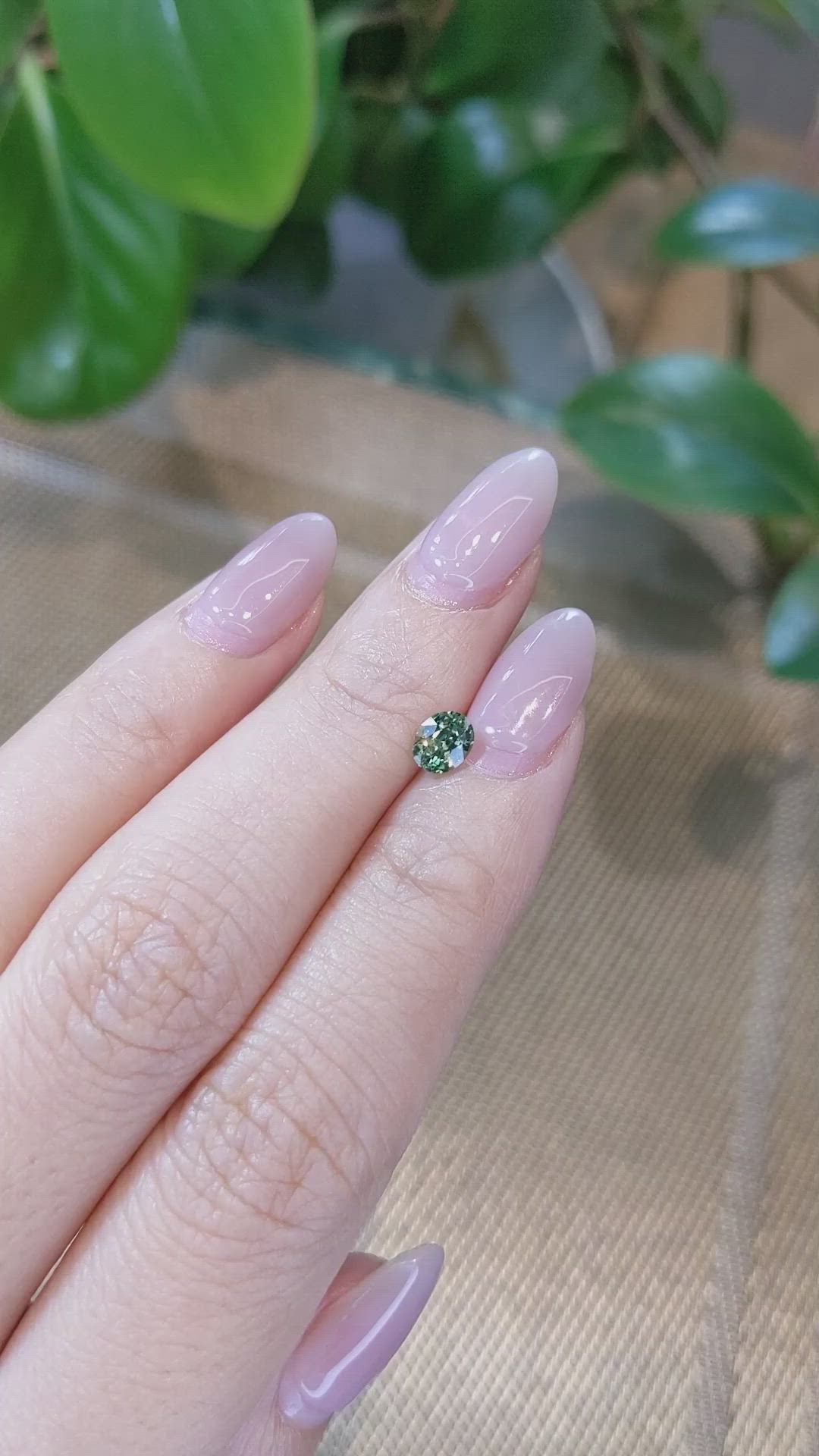 0.69 Ct. Green Sapphire from Madagascar Size Video