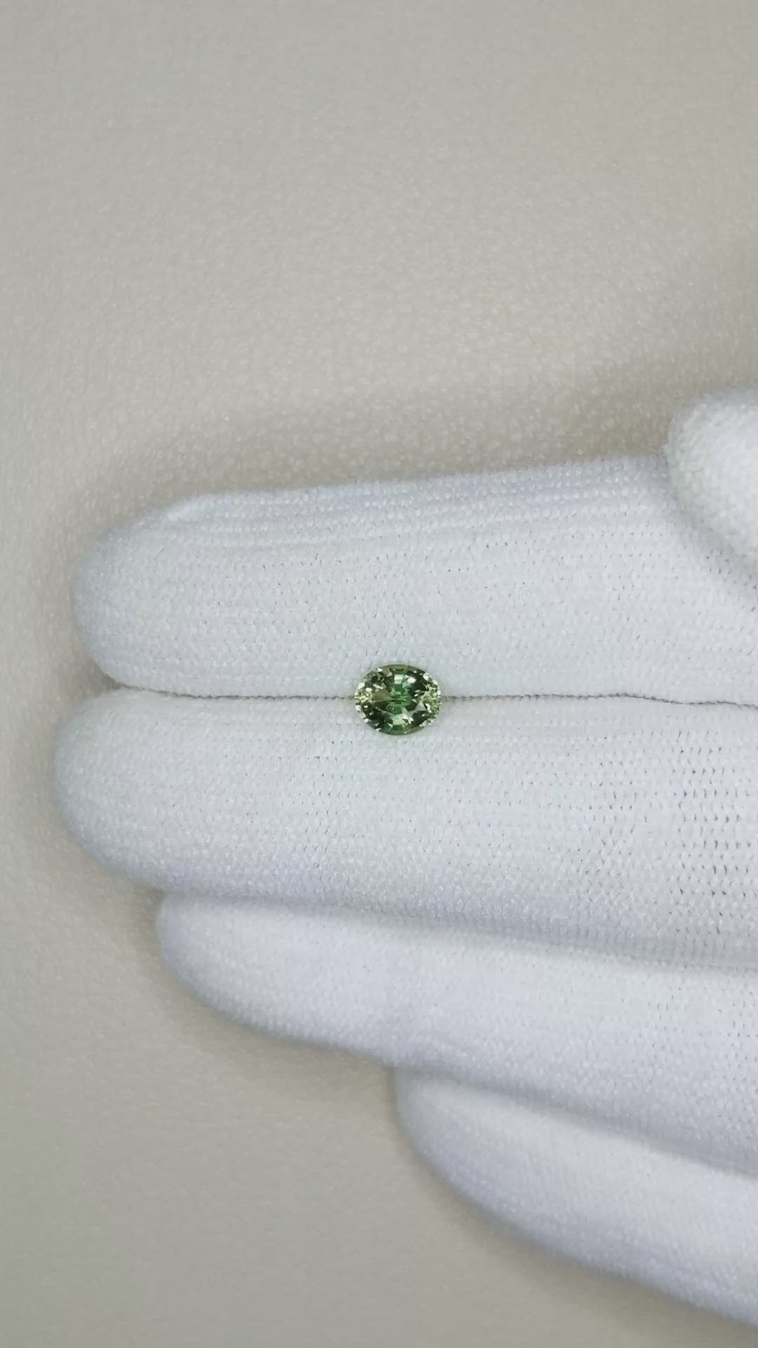 0.69 Ct. Green Sapphire from Madagascar Size Video