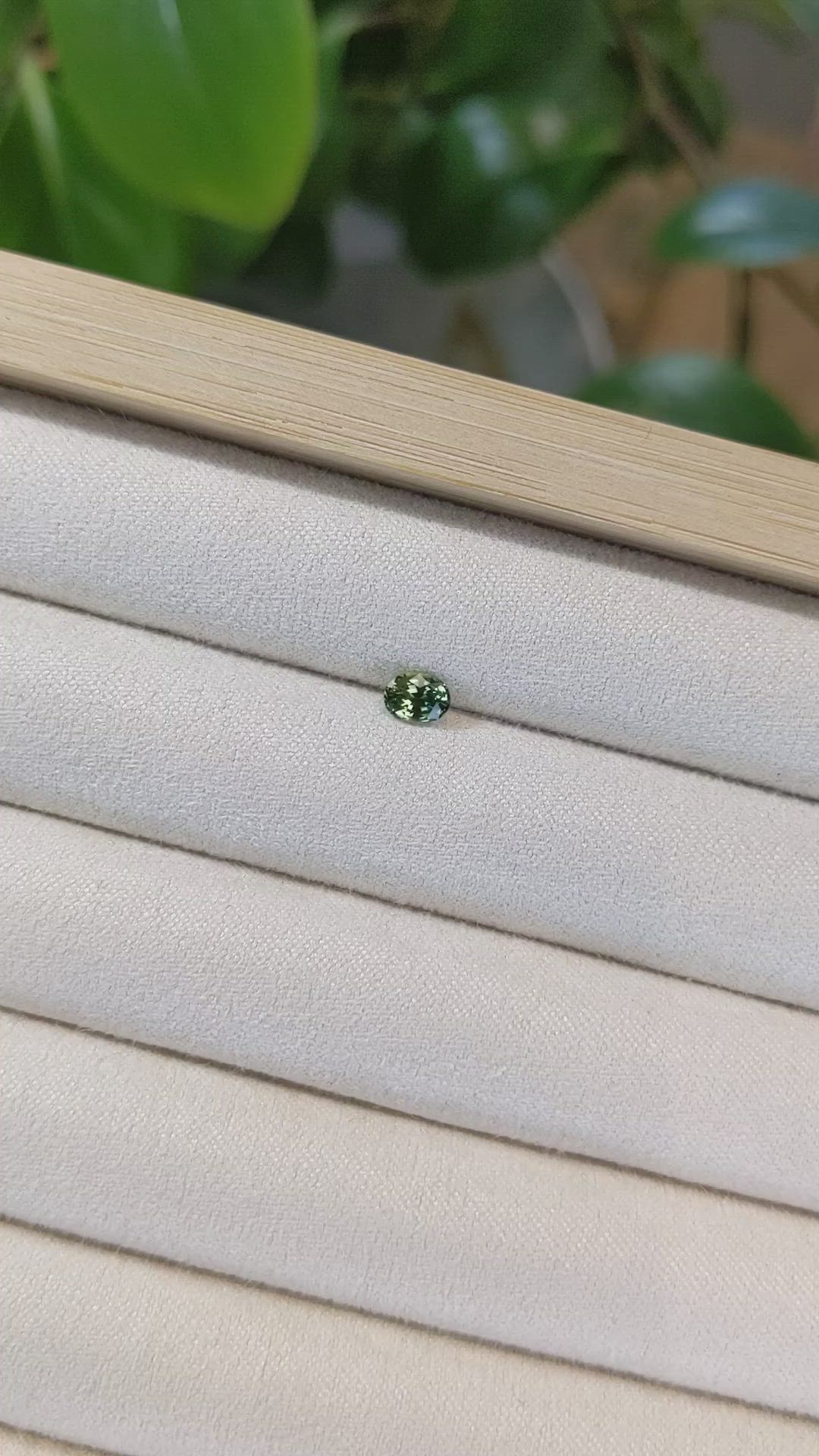 0.49 Ct. Yellowish Green Sapphire from Madagascar Size Video