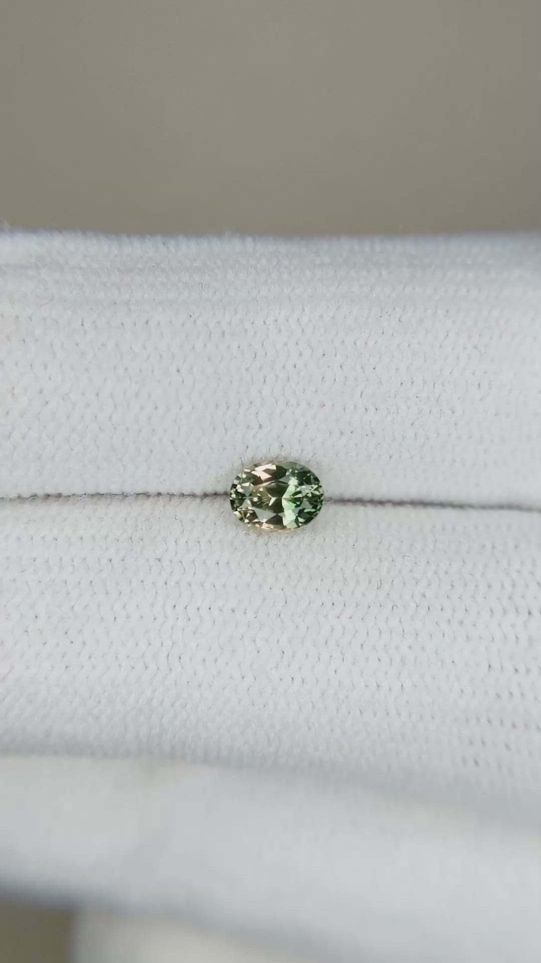 0.49 Ct. Yellowish Green Sapphire from Madagascar Size Video