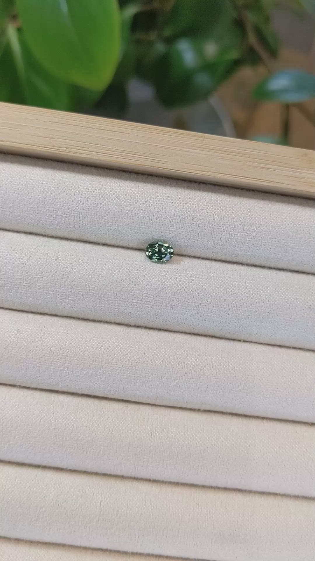 0.68 Ct. Green Sapphire from Madagascar Size Video