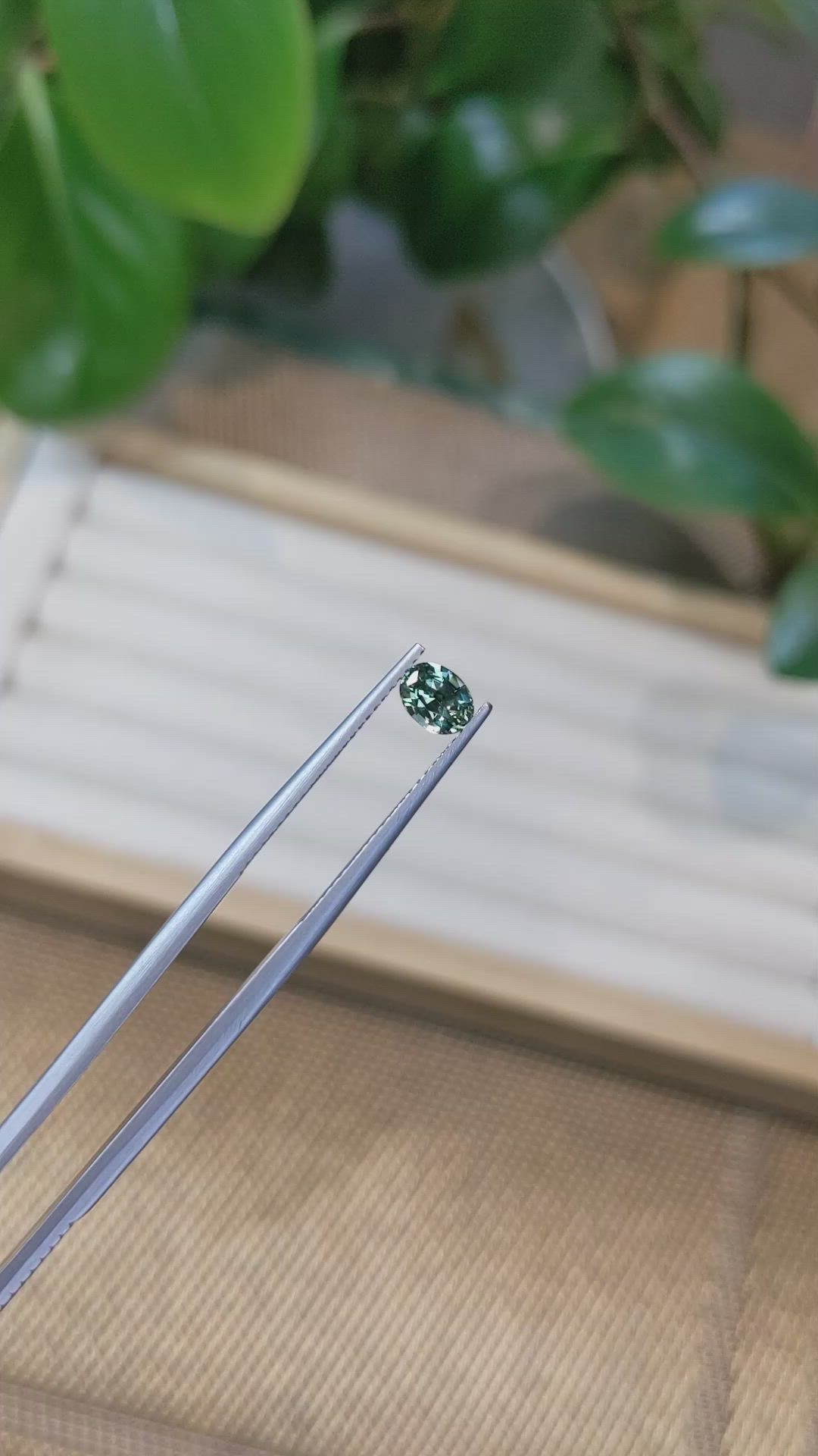 0.68 Ct. Green Sapphire from Madagascar Size Video