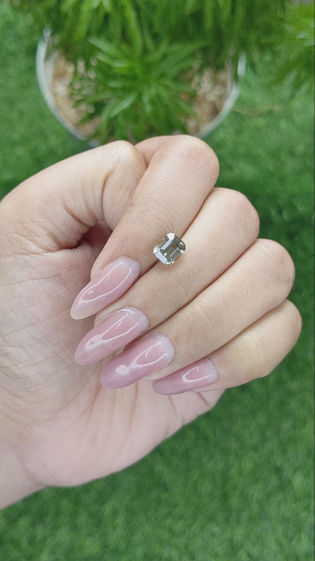 1.85 Ct. Brownish Green Sapphire from Madagascar Size Video