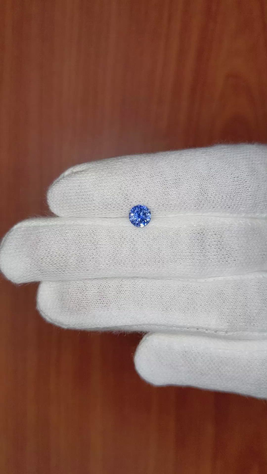 0.64 Ct. Blue Sapphire from Ceylon (Sri Lanka) Size Video