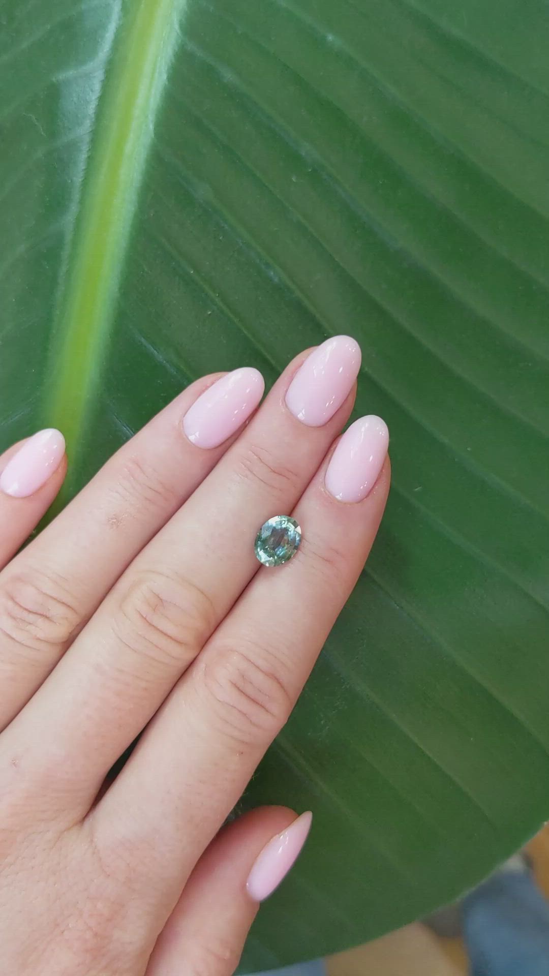 1.84 Ct. Bluish Green Sapphire from Madagascar Size Video