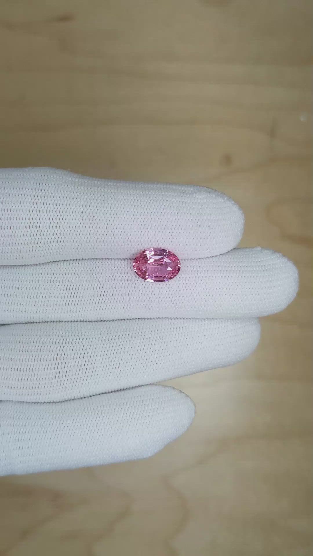 2.16 Ct. Pink Sapphire from Ceylon (Sri Lanka) Size Video