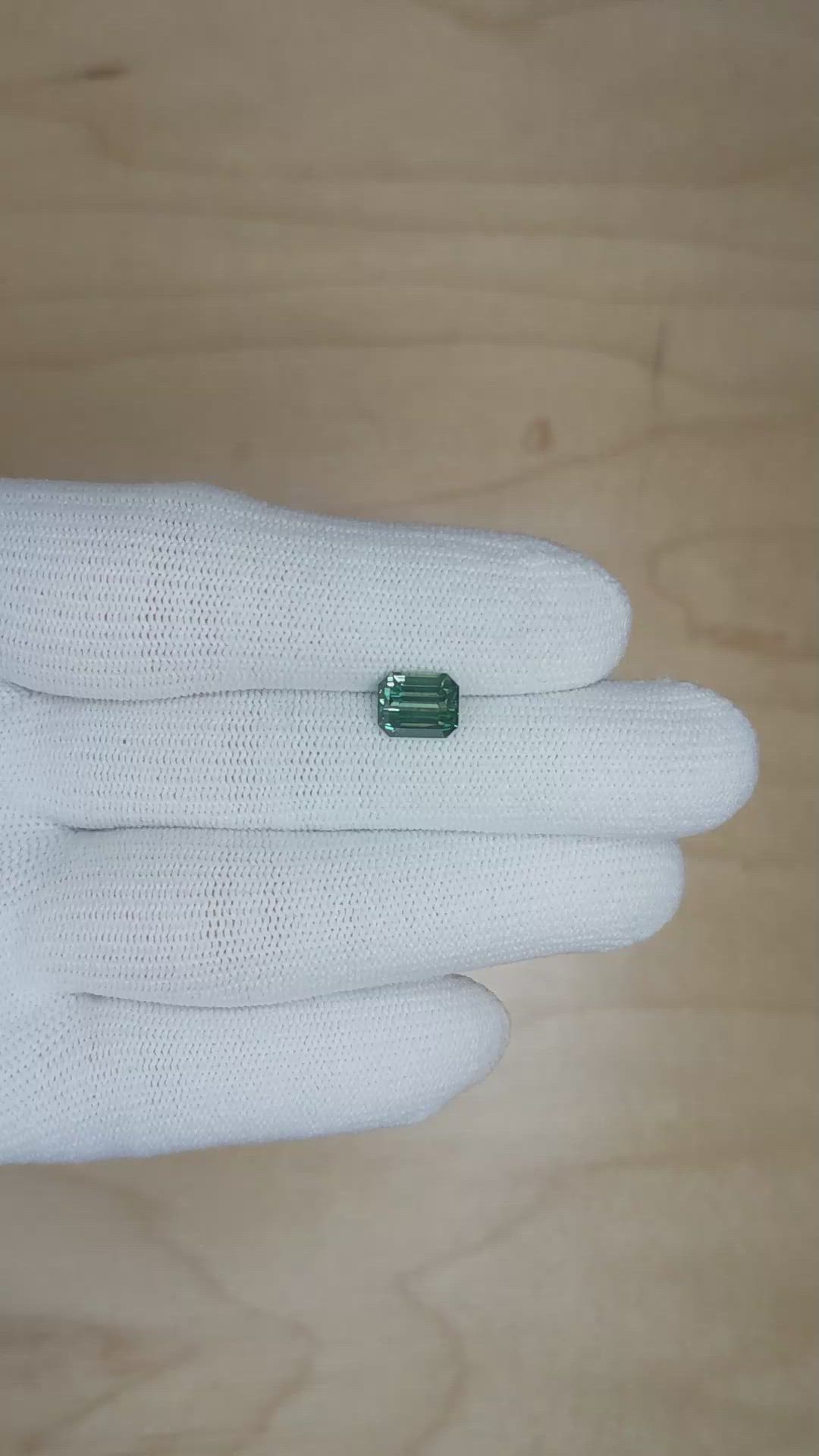 1.95 Ct. Green Sapphire from Ceylon (Sri Lanka) Size Video