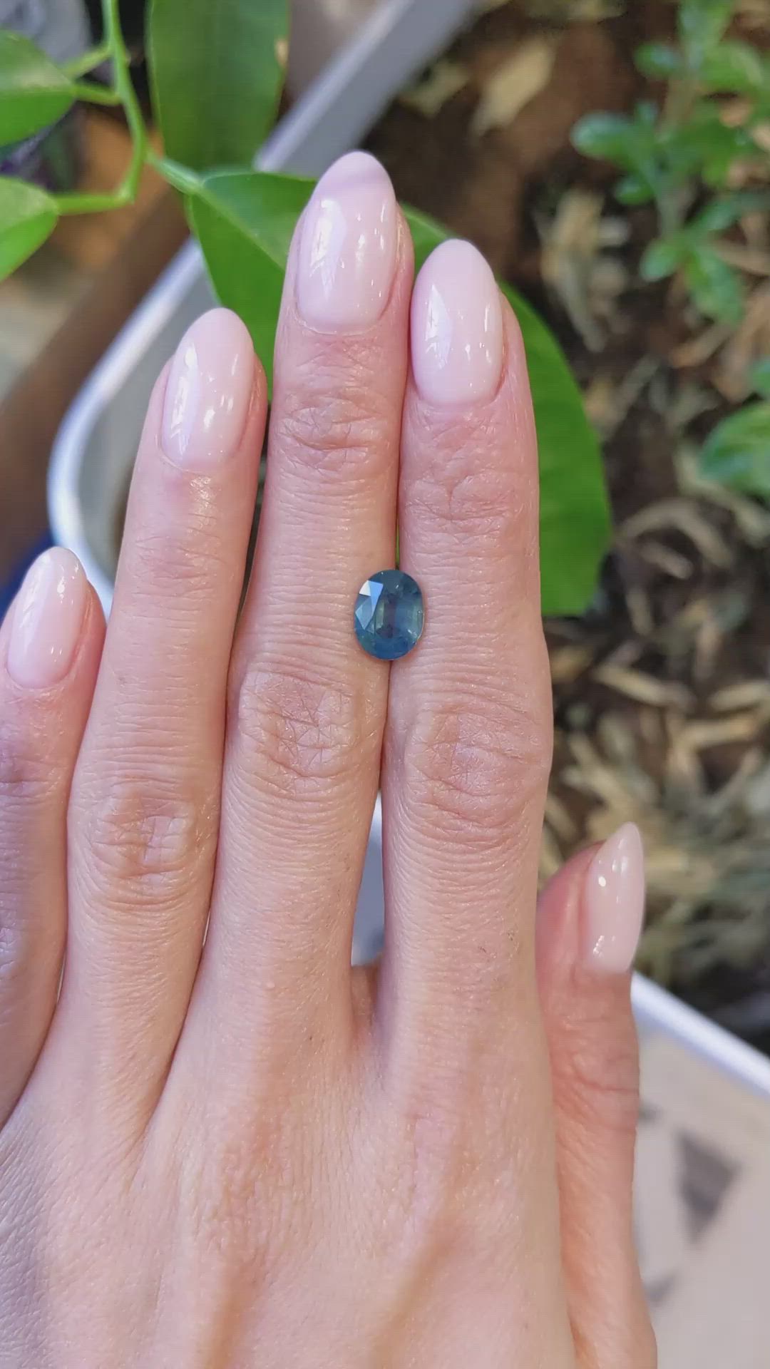 2.09 Ct. Bluish Green Sapphire from Madagascar Size Video