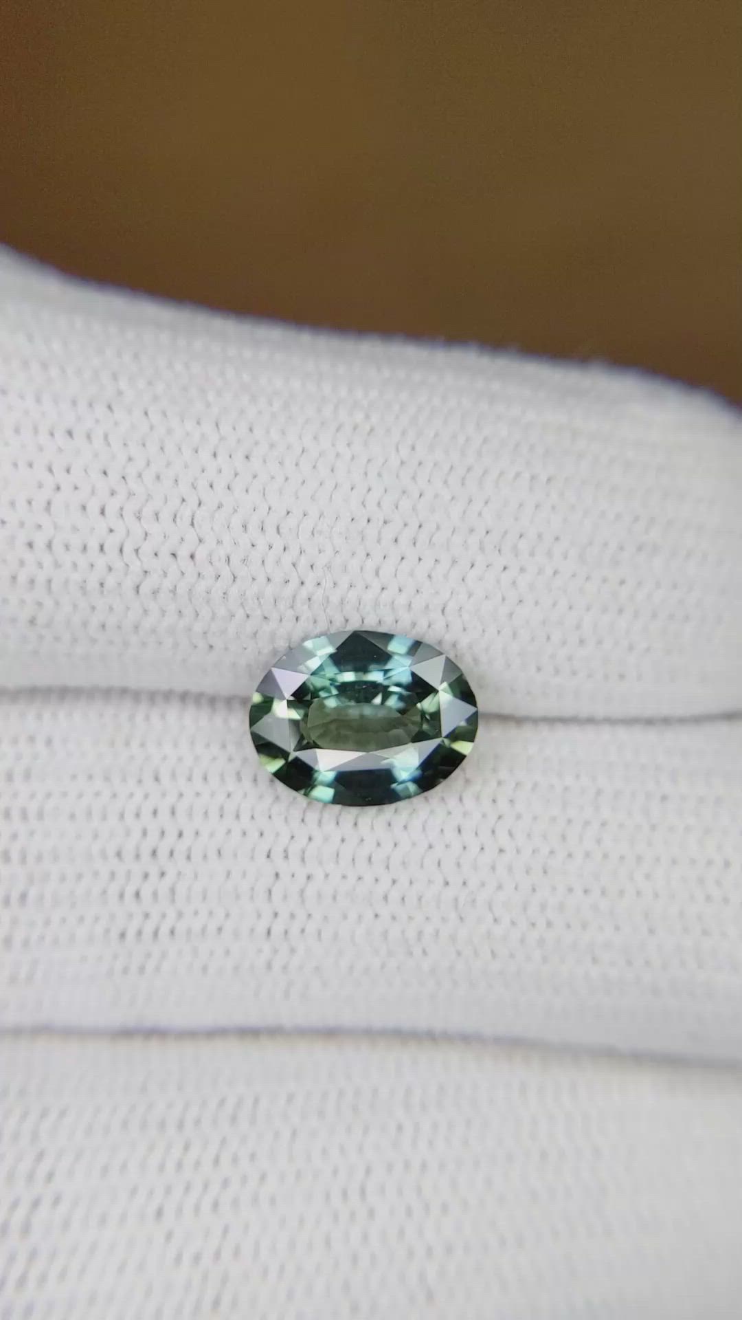 1.83 Ct. Bluish Green Sapphire from Ceylon (Sri Lanka) Size Video