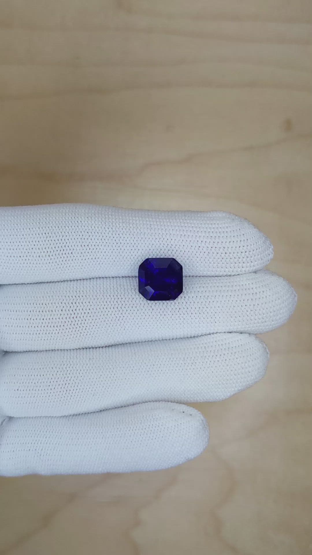 7.34 Ct. Blue Cabochon Sapphire from Ceylon (Sri Lanka) Size Video