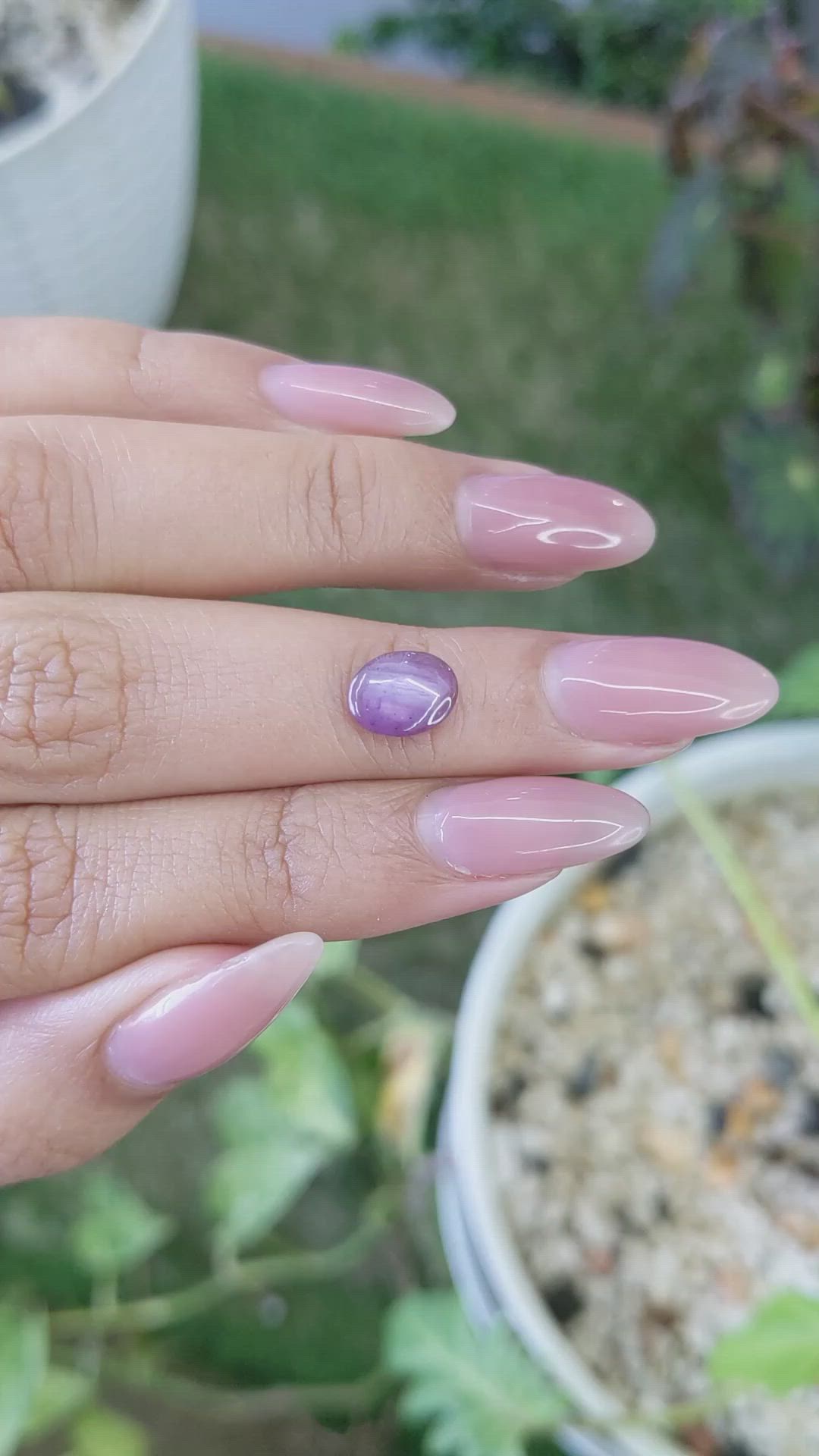 1.51 Ct. Pinkish Purple Star Sapphire from Ceylon (Sri Lanka) Size Video
