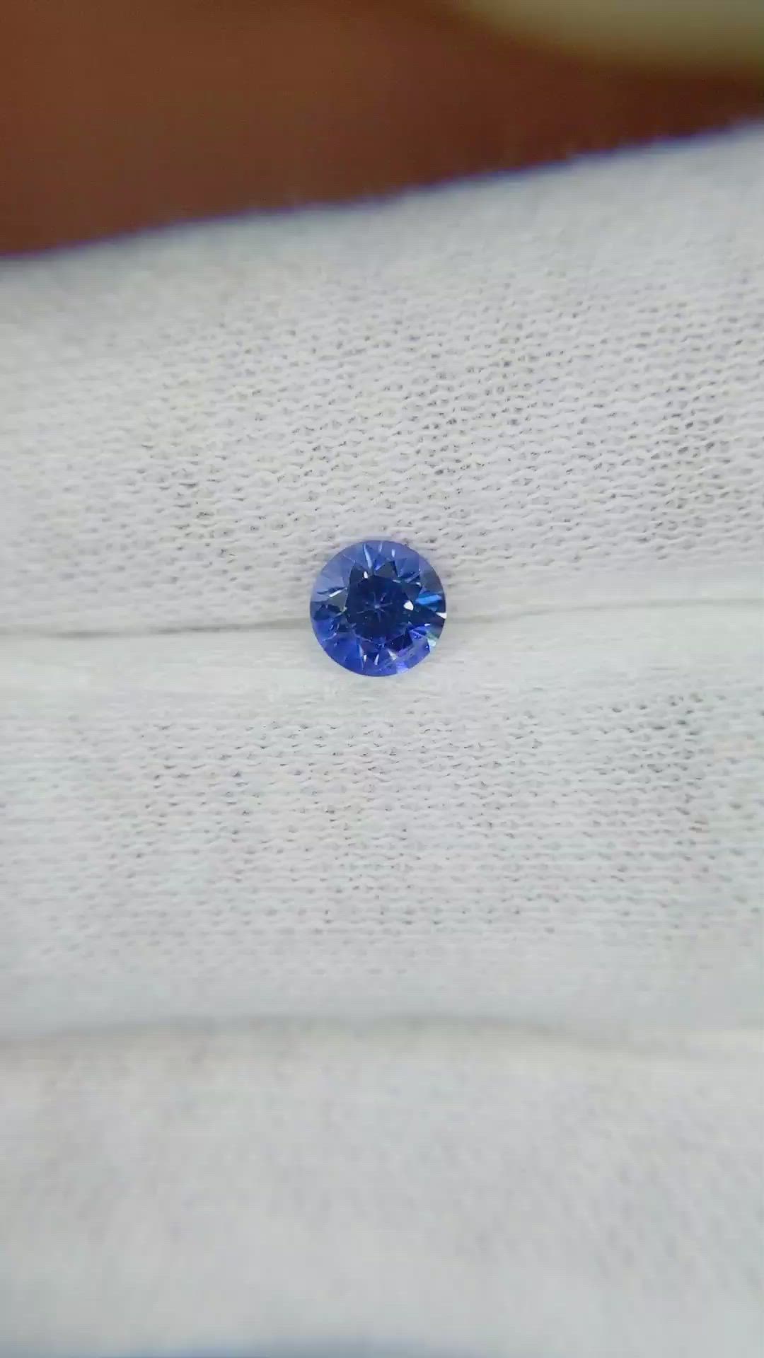 0.64 Ct. Blue Sapphire from Ceylon (Sri Lanka) Size Video