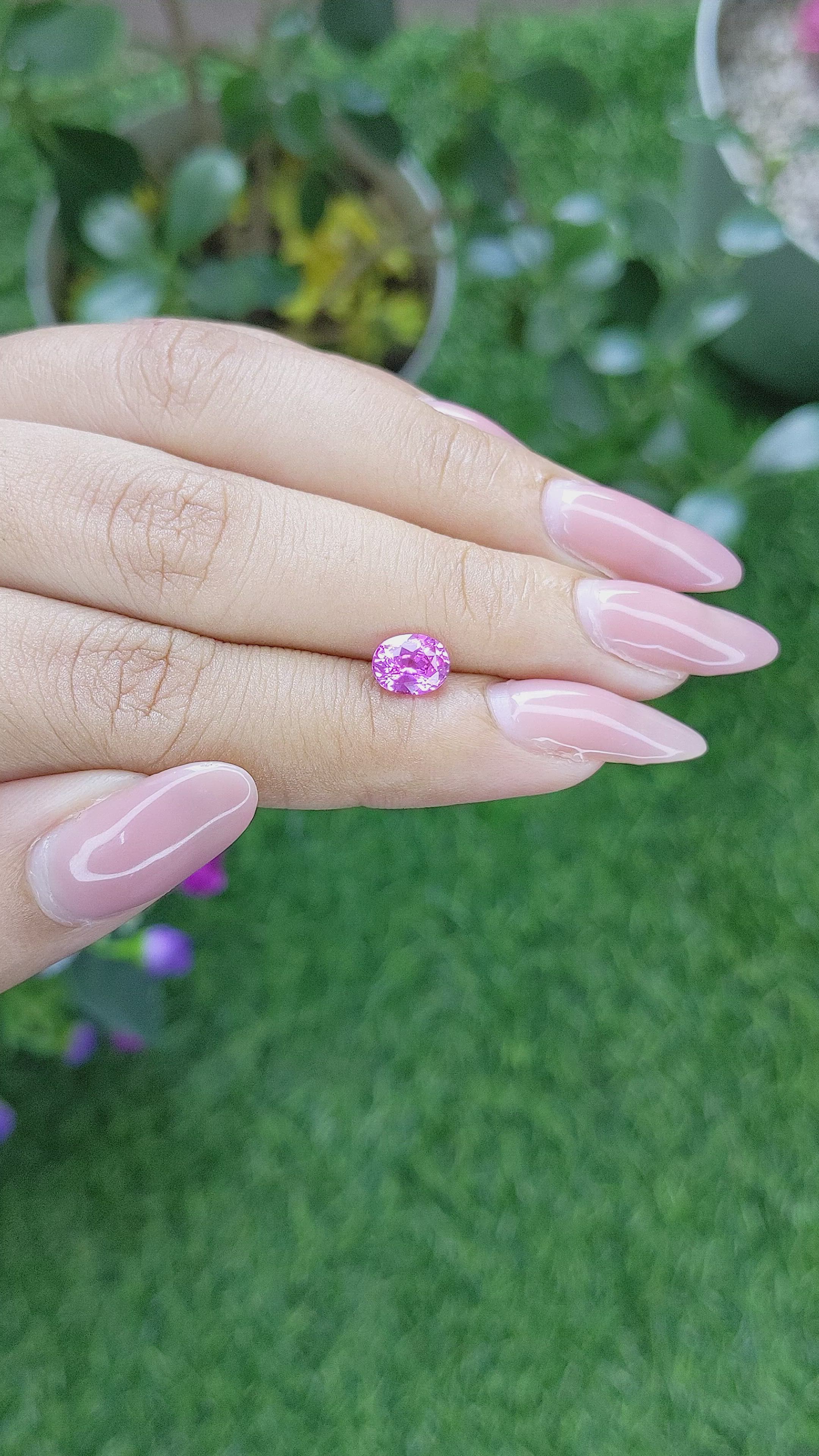 1.25 Ct. Pink Sapphire from Tanzania Size Video