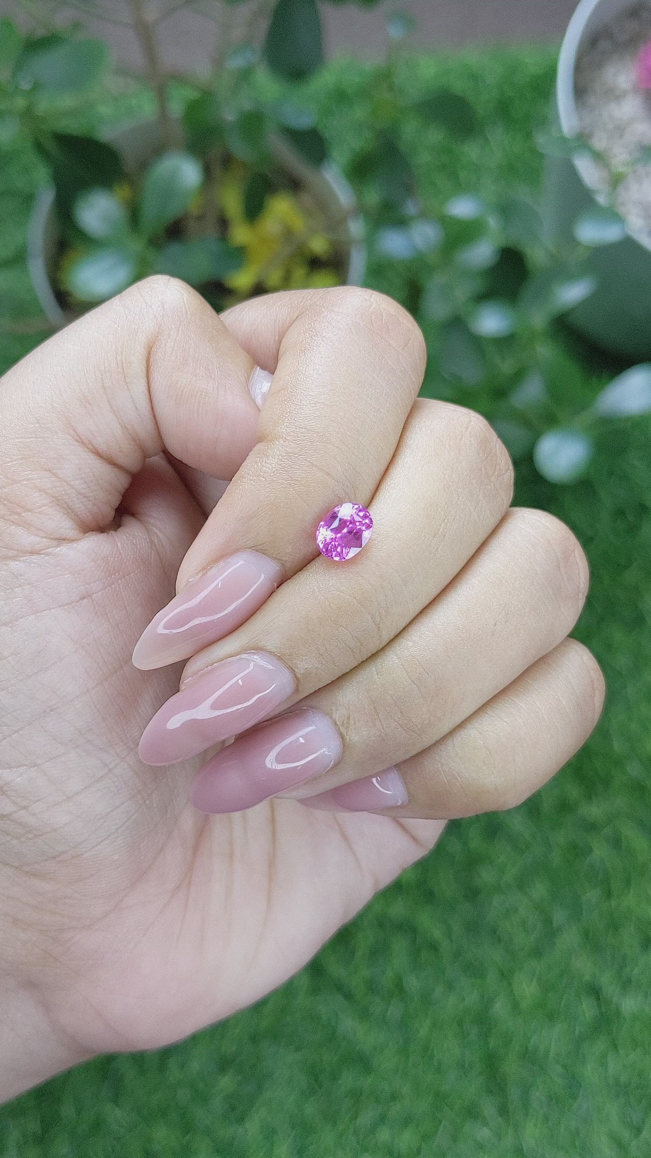 1.25 Ct. Pink Sapphire from Tanzania Size Video