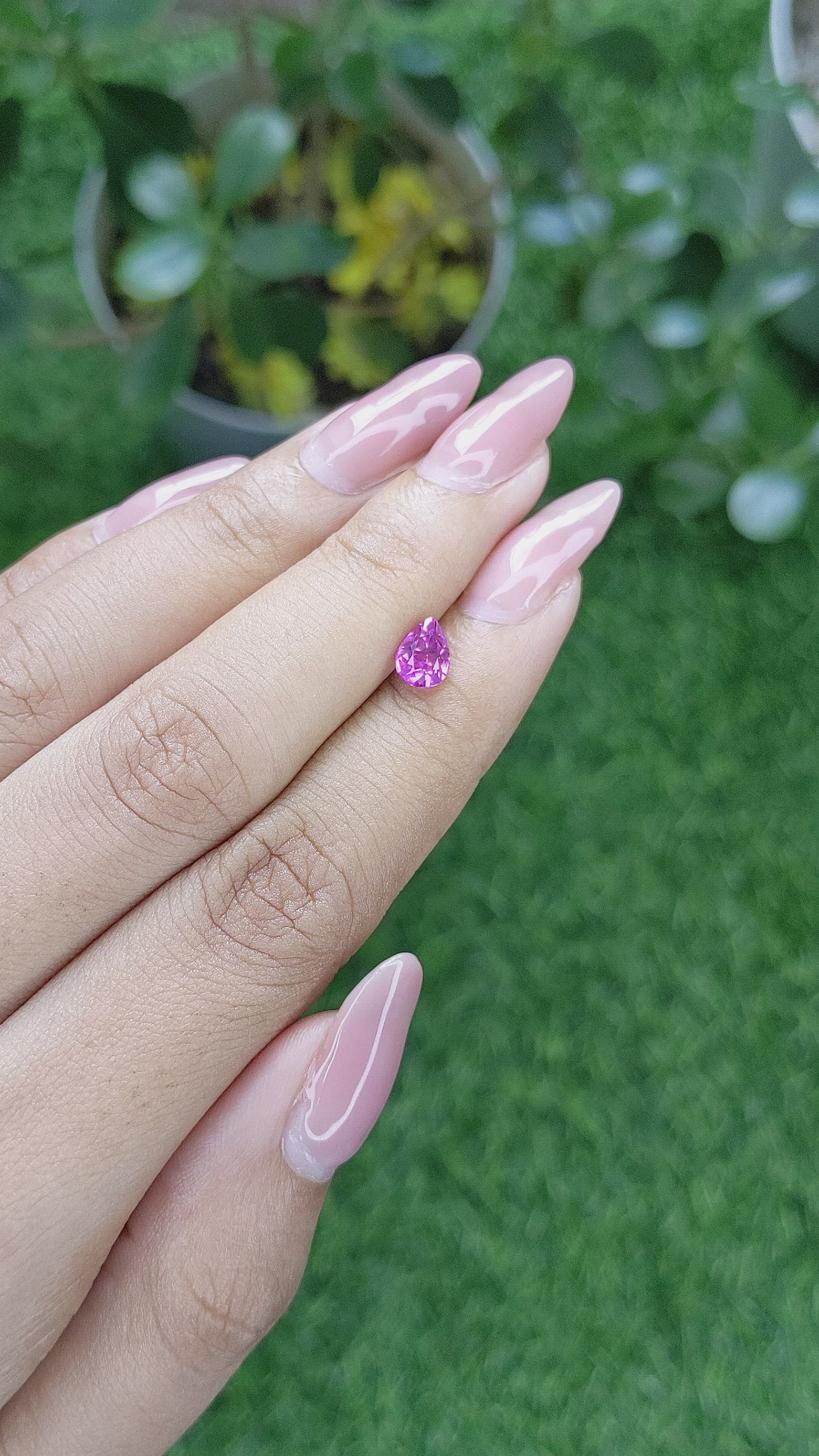 1.03 Ct. Purplish Pink Sapphire from Tanzania Size Video