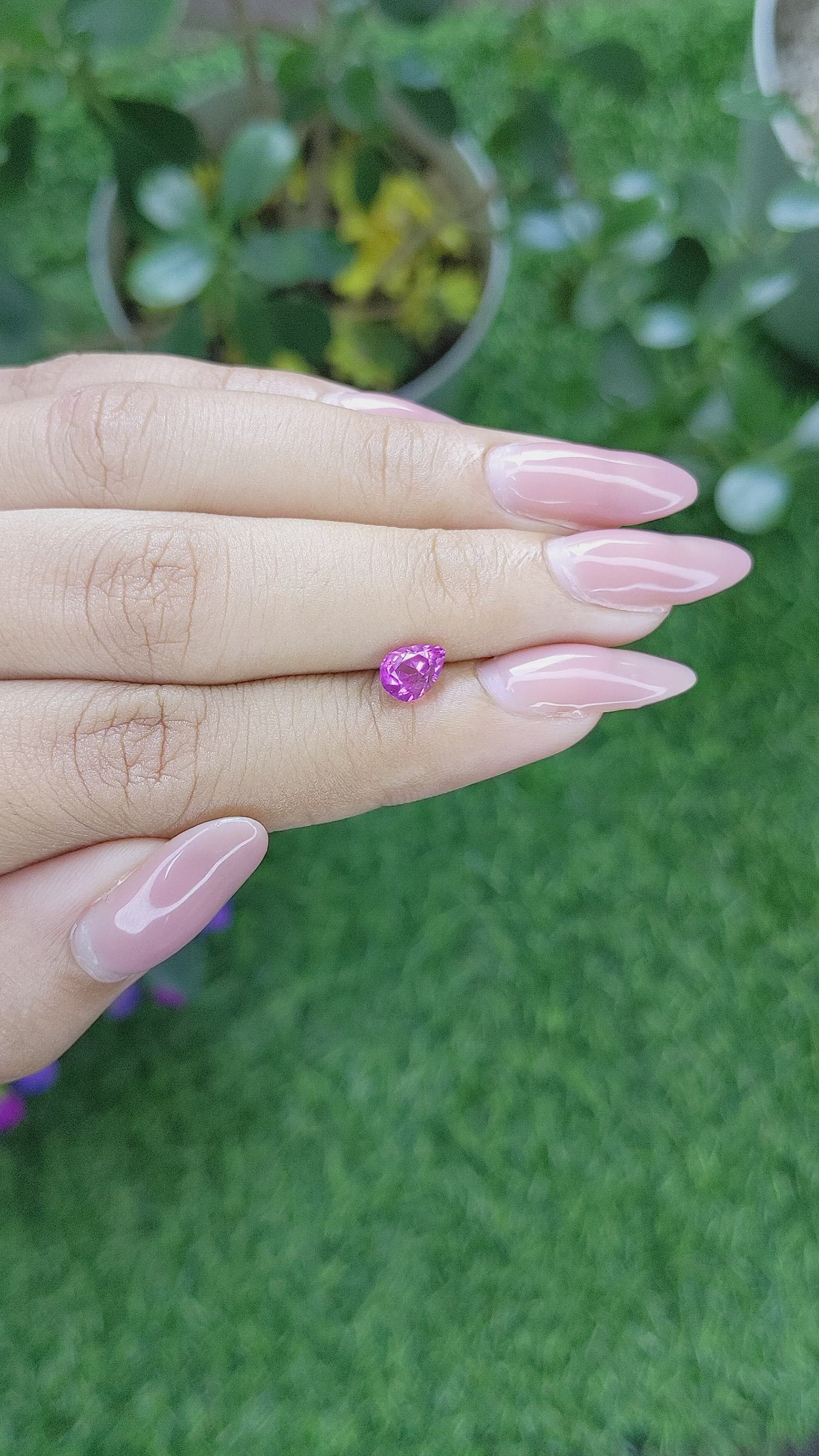 1.03 Ct. Purplish Pink Sapphire from Tanzania Size Video