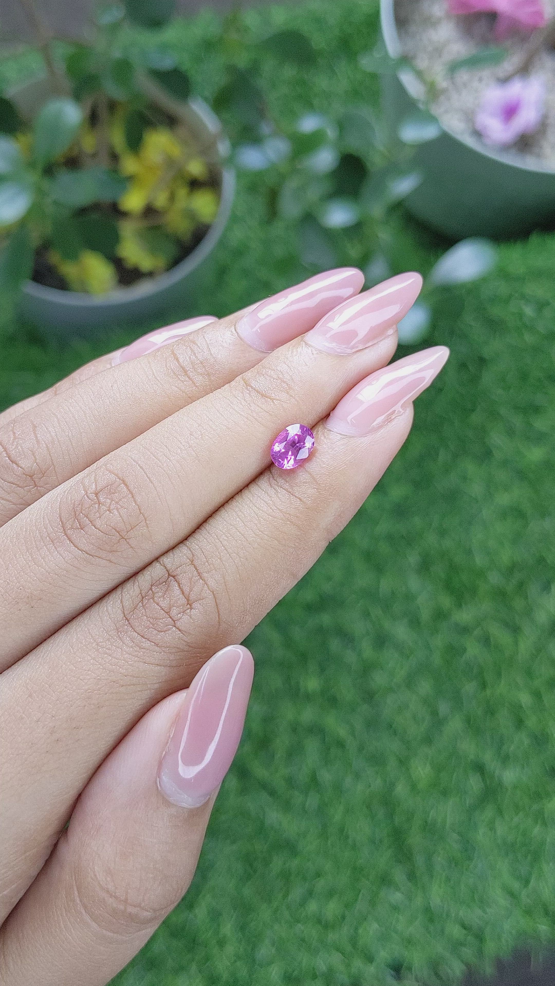 1.08 Ct. Purplish Pink Sapphire from Tanzania Size Video