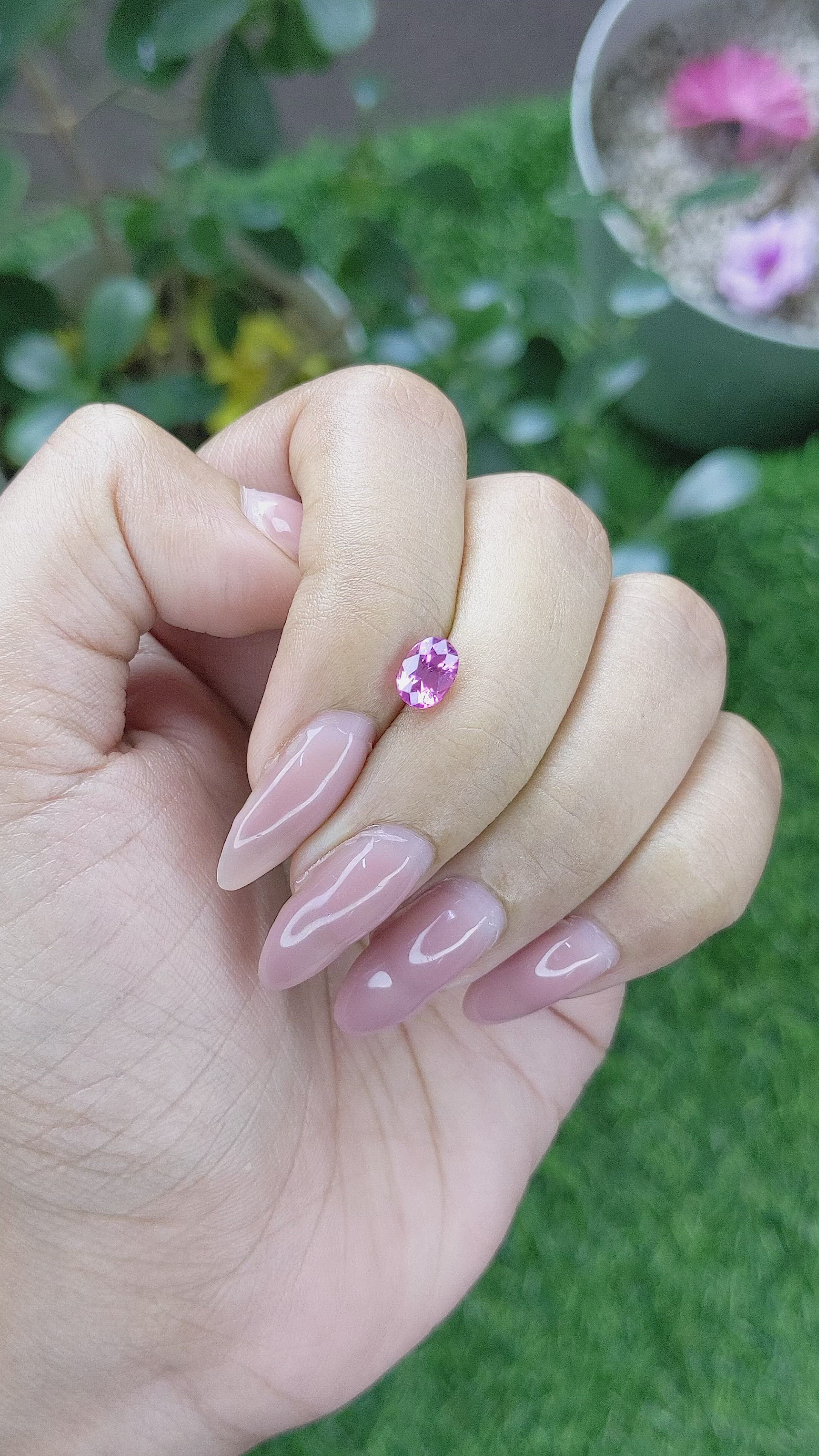 1.08 Ct. Purplish Pink Sapphire from Tanzania Size Video