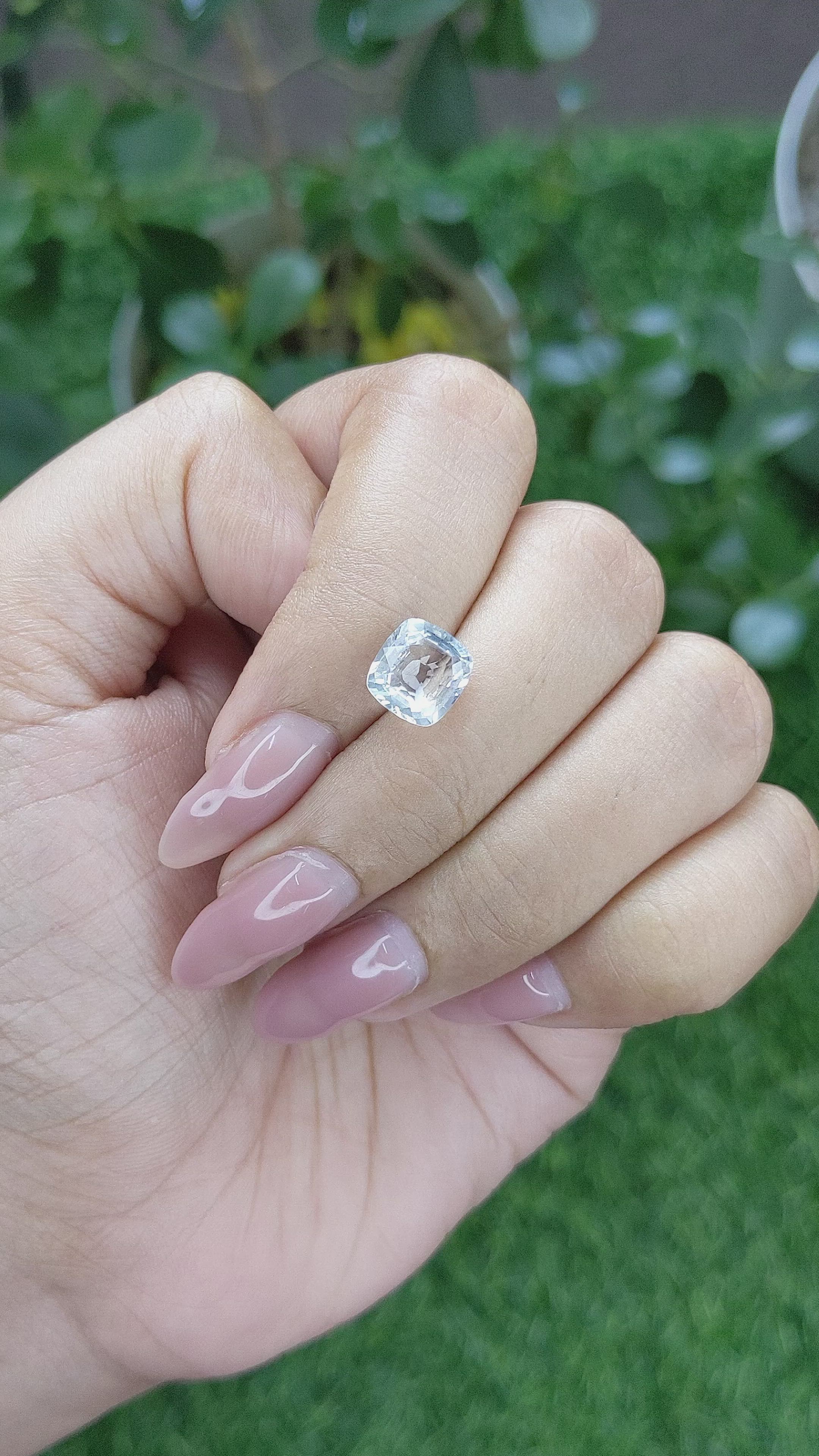 2.59 Ct. White Sapphire from Tanzania Size Video