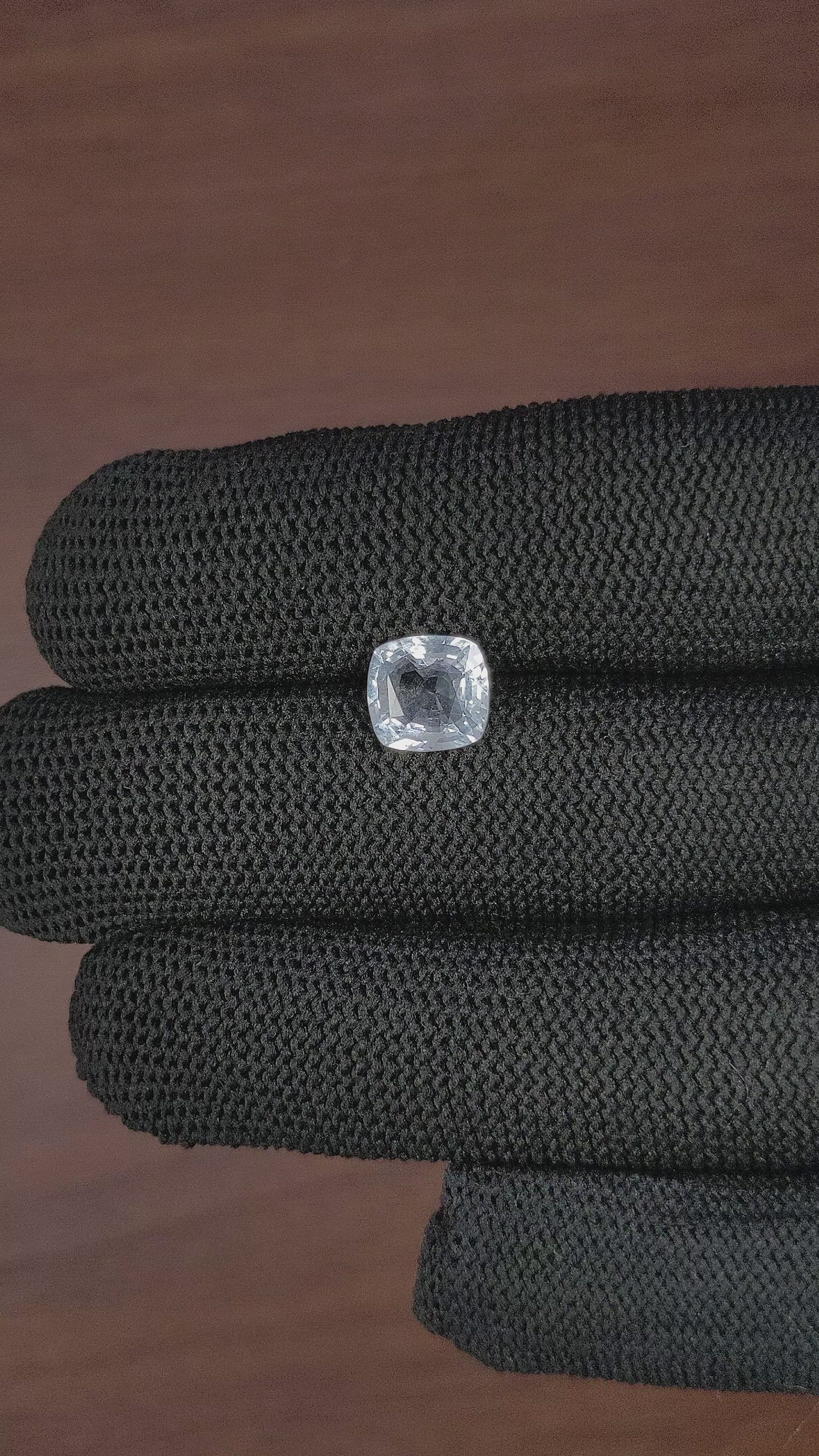 2.59 Ct. White Sapphire from Tanzania Size Video