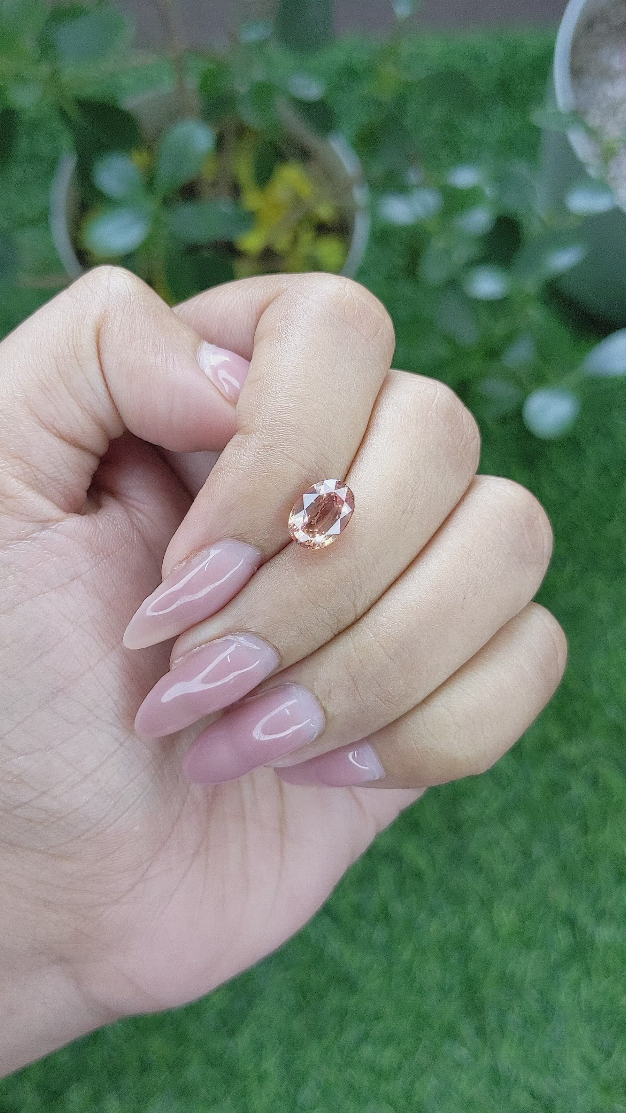 2.65 Ct. Padparadscha Sapphire from Madagascar Size Video