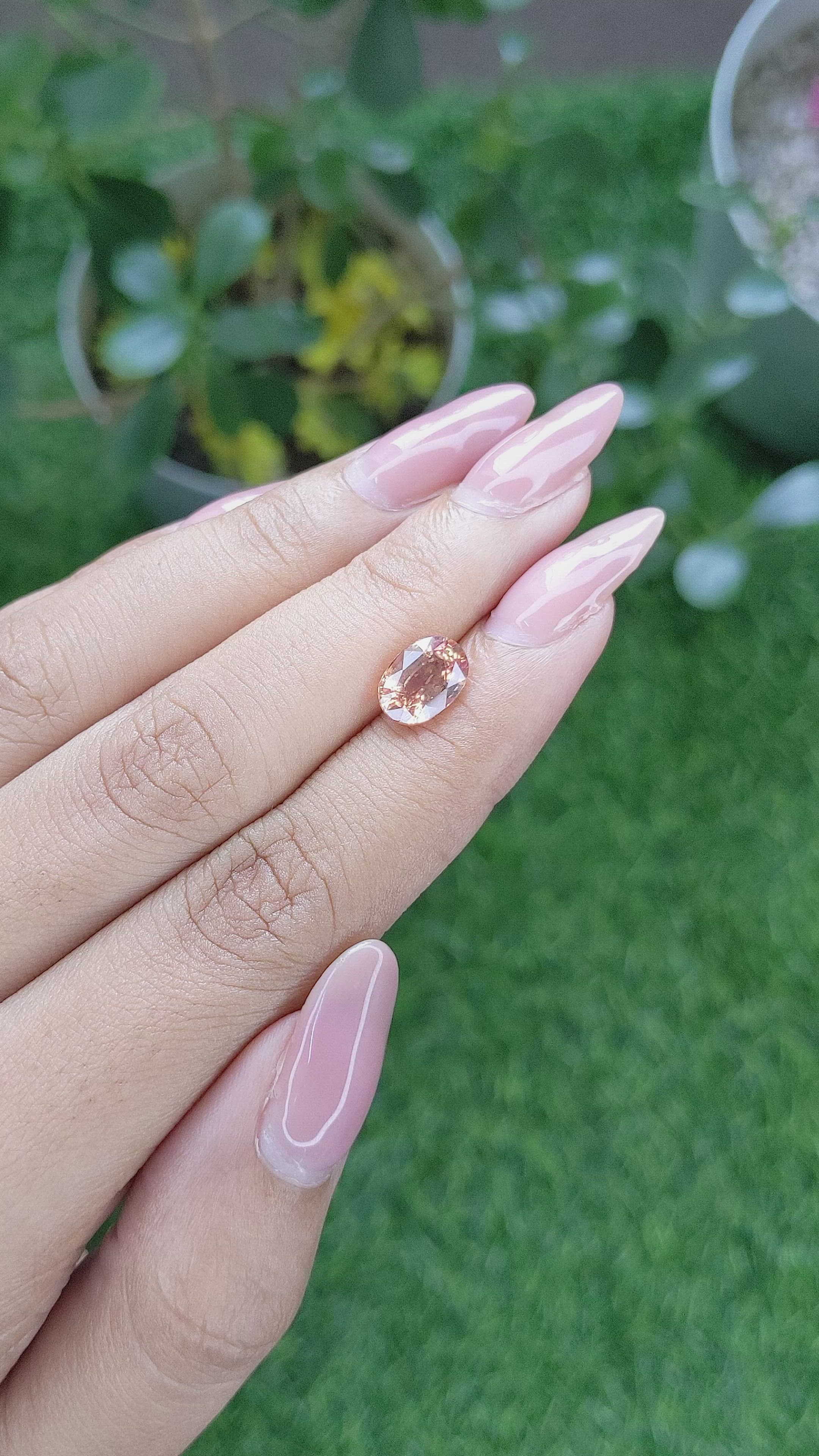 2.65 Ct. Padparadscha Sapphire from Madagascar Size Video